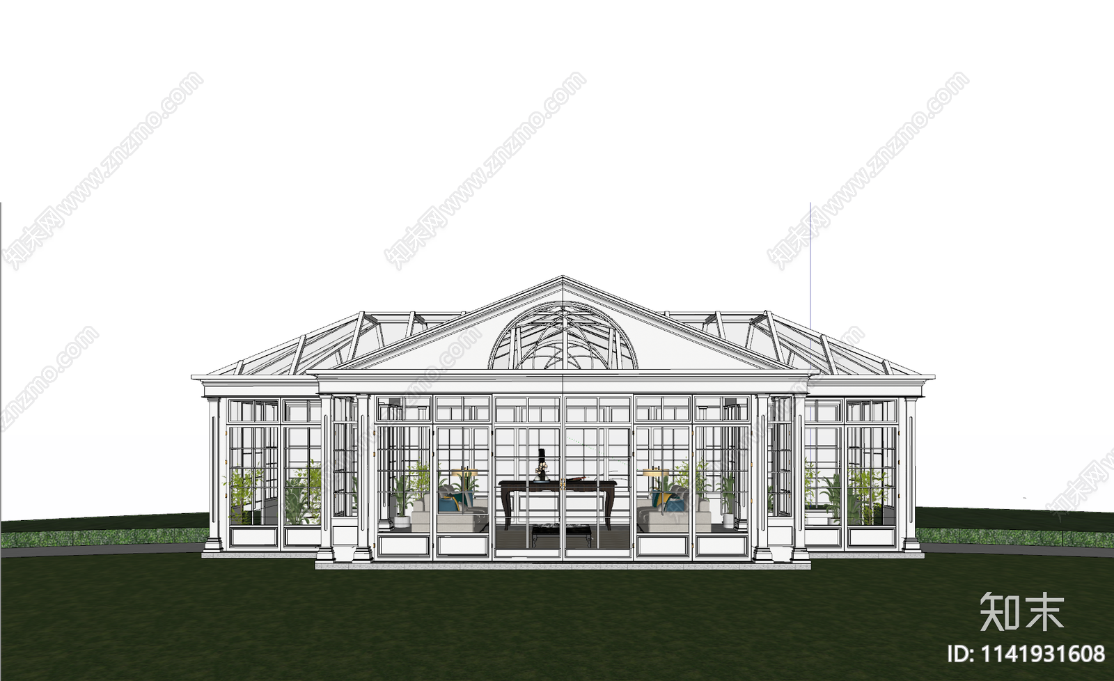 欧式阳光房SU模型下载【ID:1141931608】