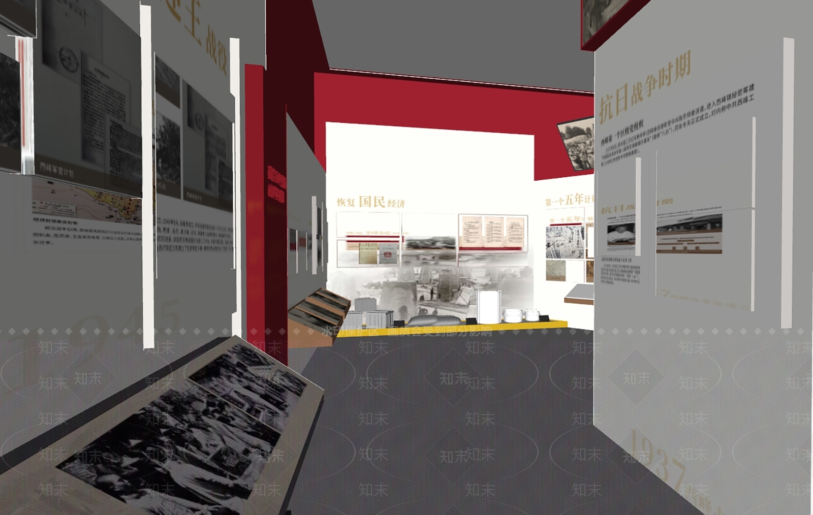现代党建展厅SU模型下载【ID:1141933179】