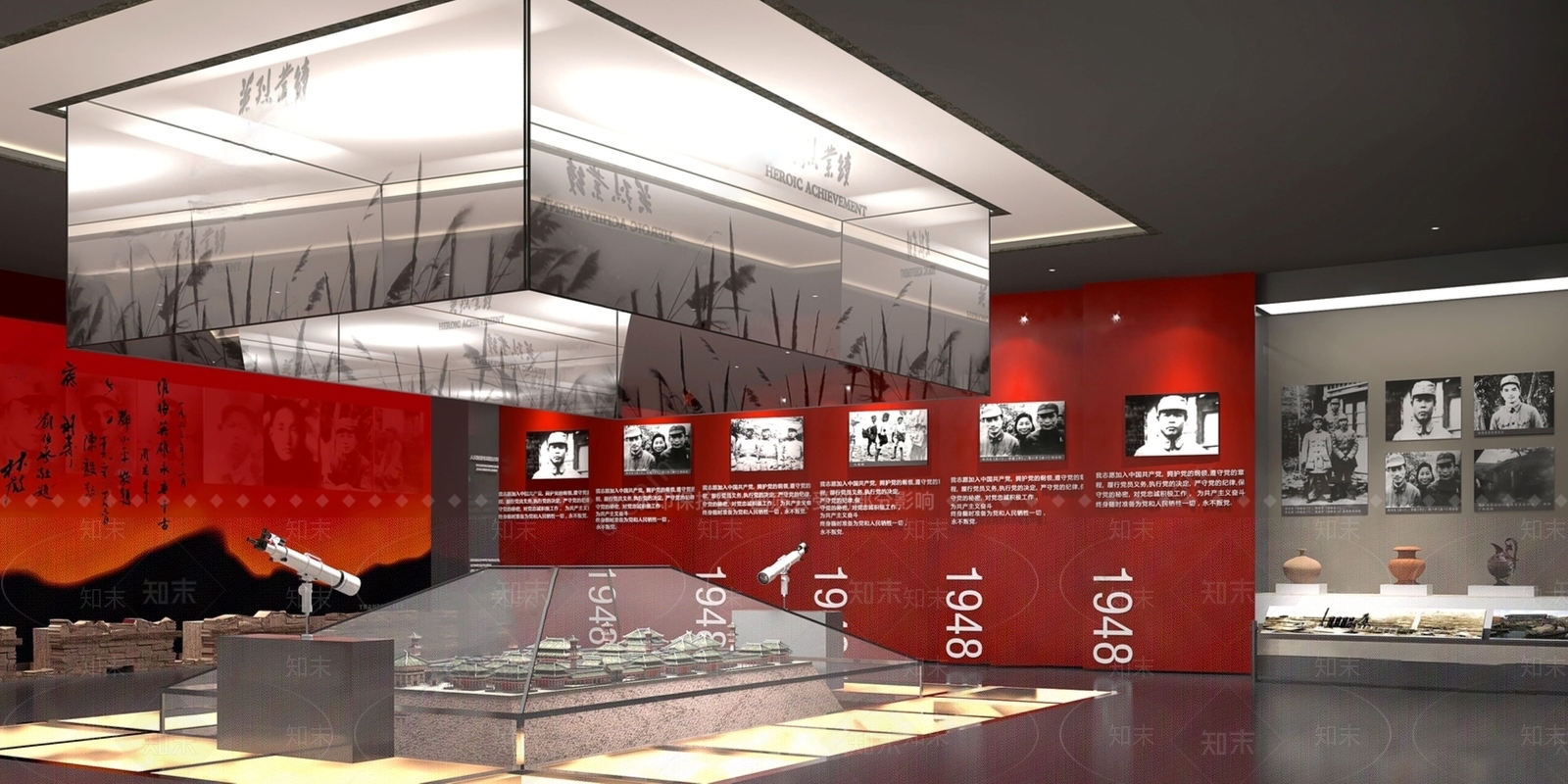 现代党建展厅SU模型下载【ID:1141935241】