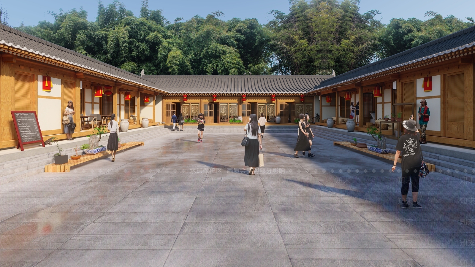 新中式风格建筑SU模型下载【ID:1141938710】