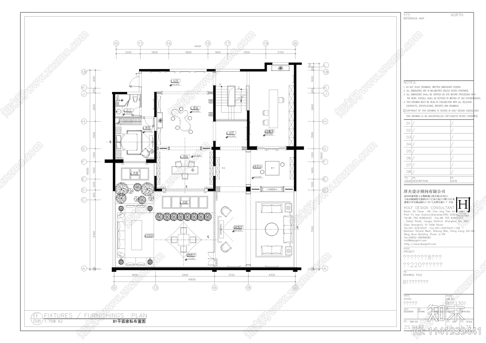 别墅样板间室内cad施工图下载【ID:1141939441】