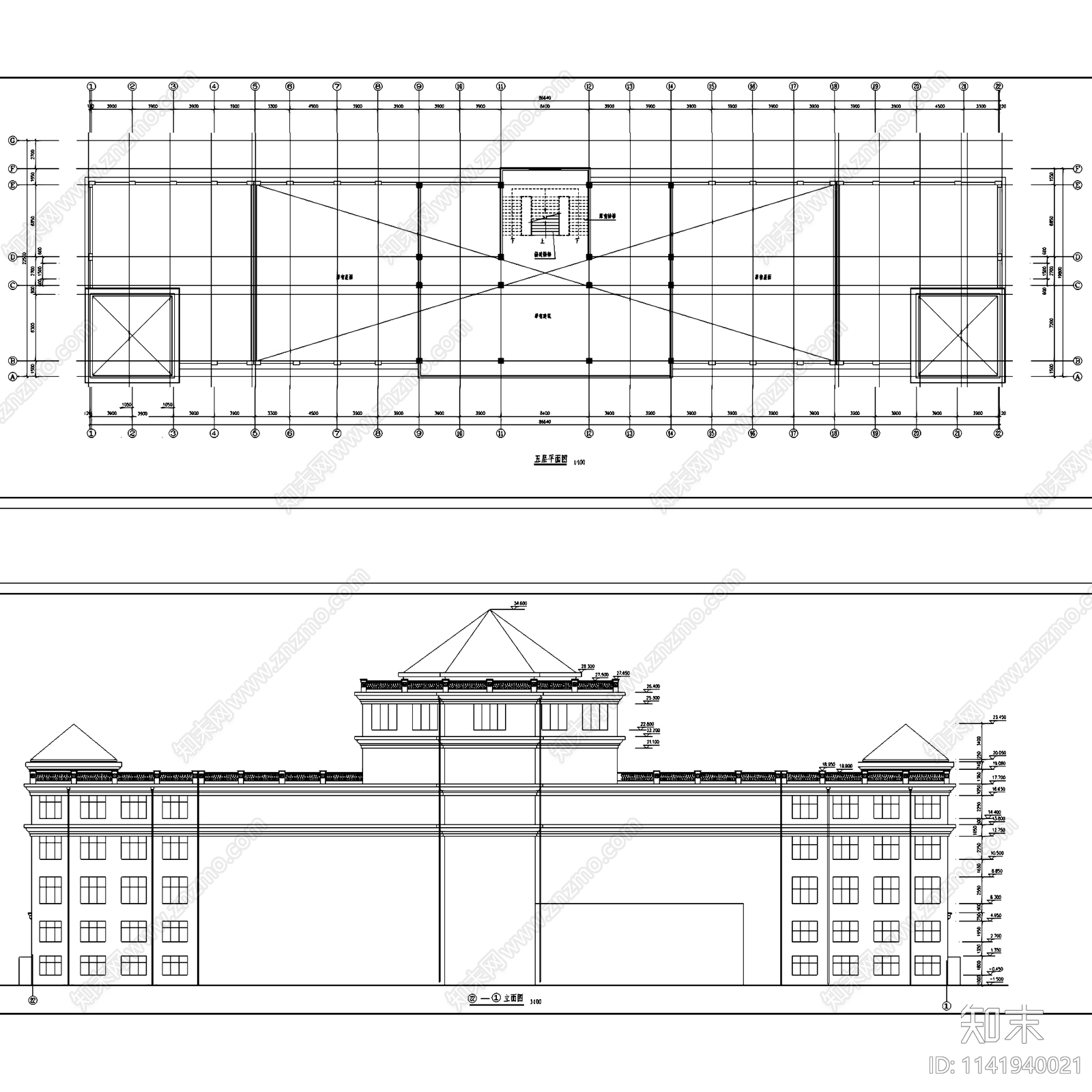 花卉研究中心欧式办公楼建筑改造cad施工图下载【ID:1141940021】