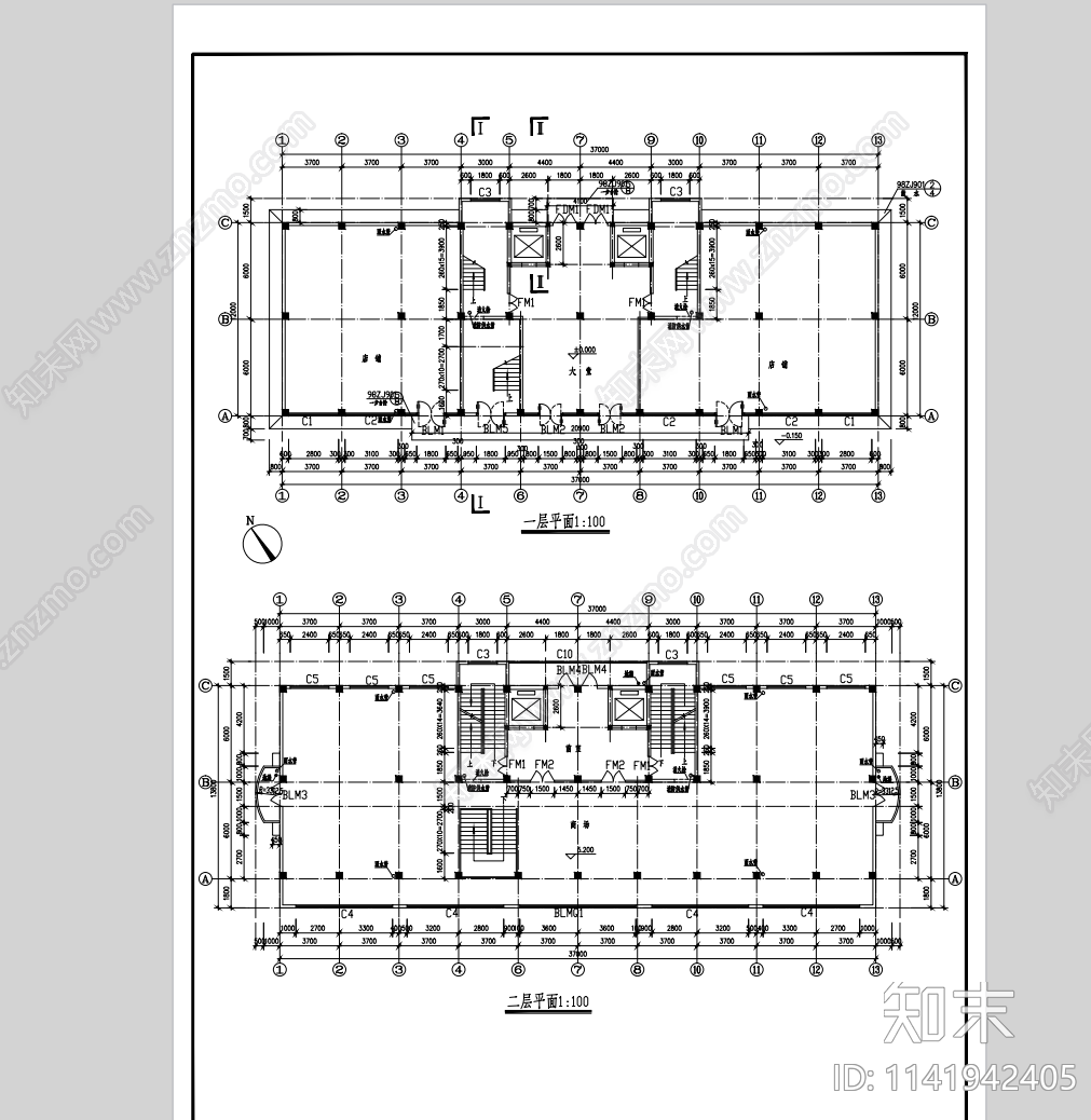 商业综合楼建筑cad施工图下载【ID:1141942405】