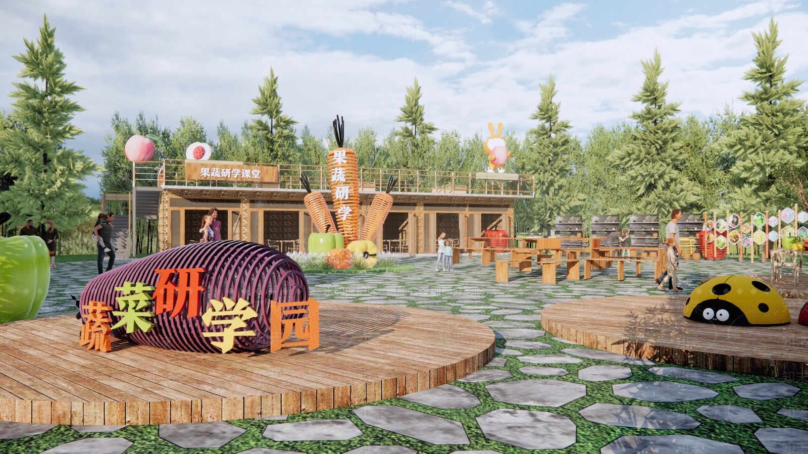 现代乡村蔬菜研学基地SU模型下载【ID:1141947395】
