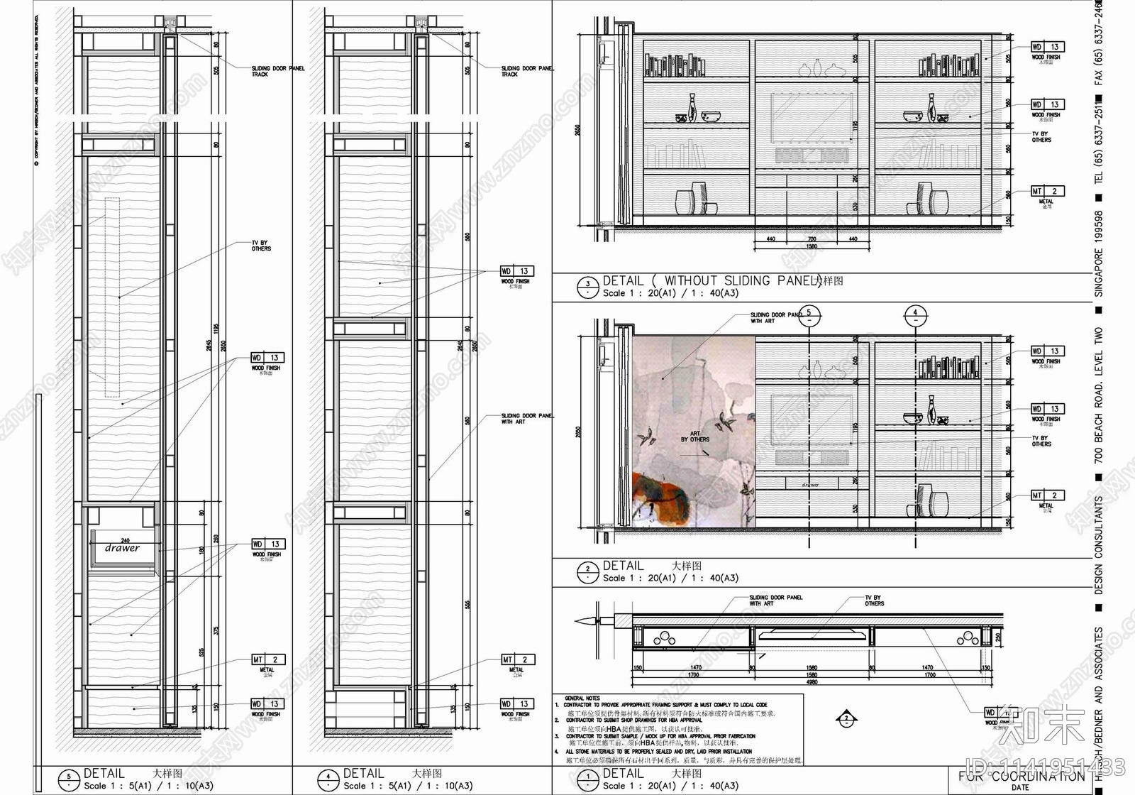 HBA酒店主席套房详图cad施工图下载【ID:1141951433】
