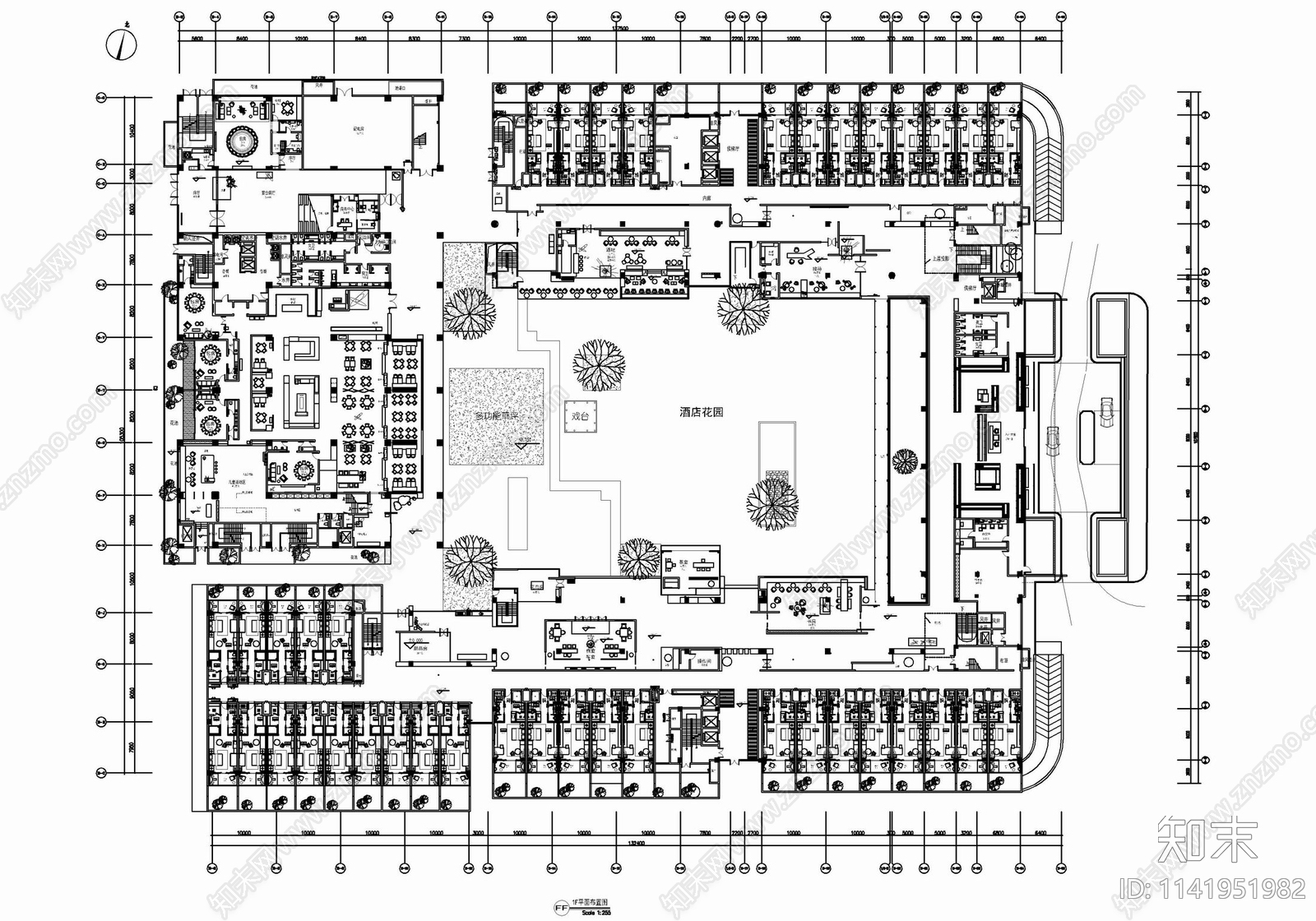 琚宾酒店室内平面图施工图下载【ID:1141951982】