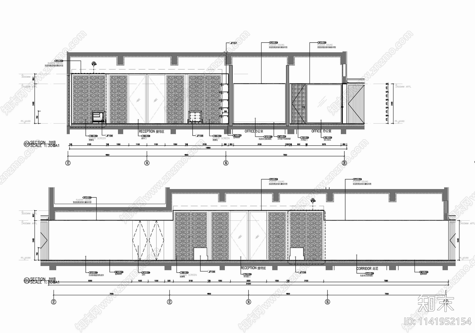 酒店康体SPA休闲会所室内cad施工图下载【ID:1141952154】