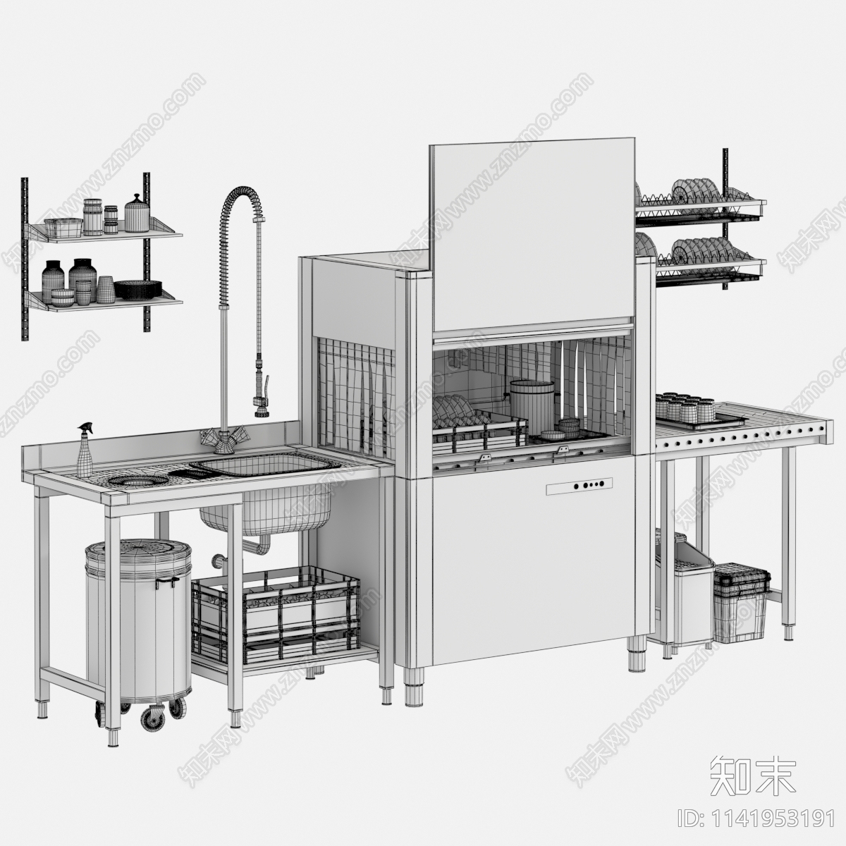 现代后厨3D模型下载【ID:1141953191】