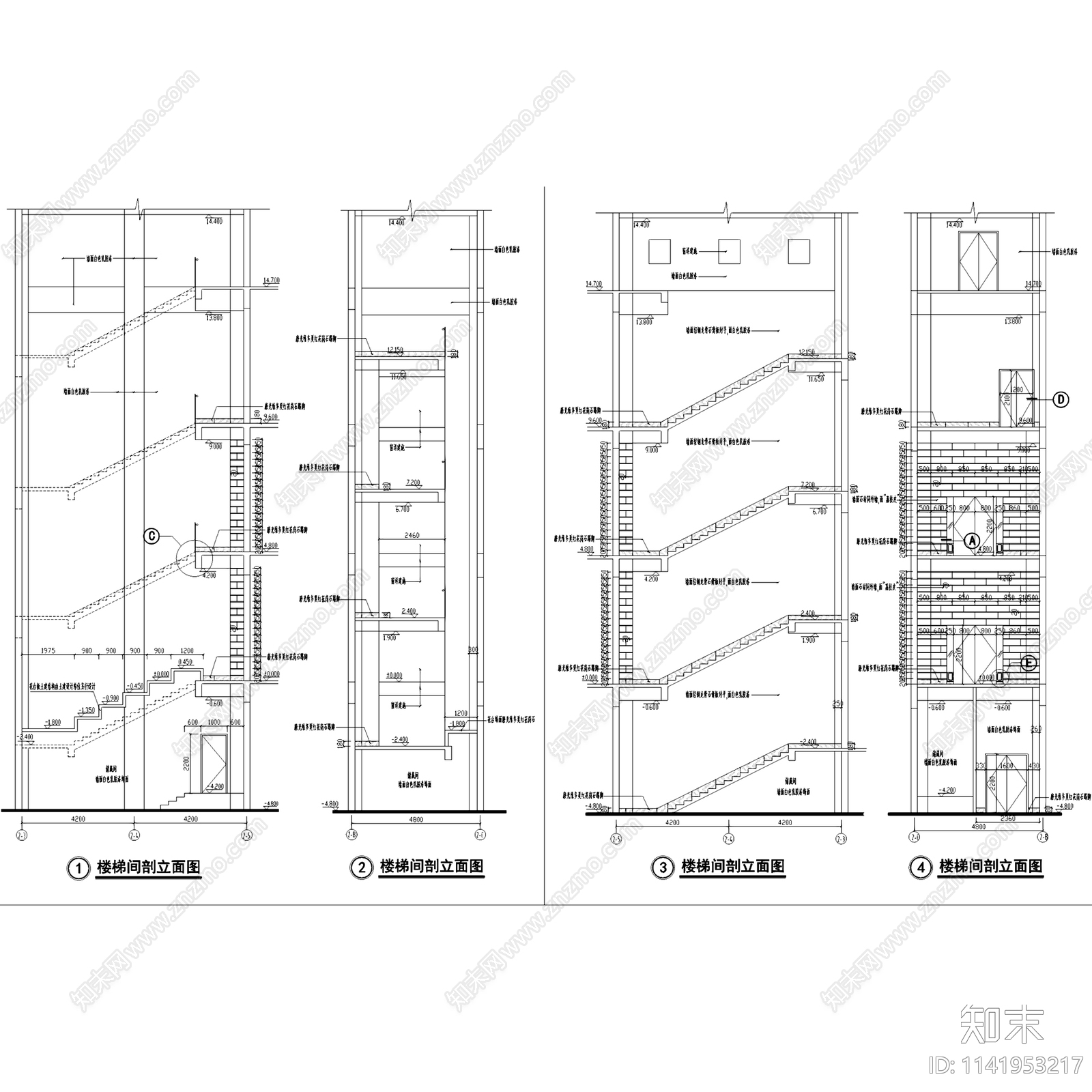 宾馆酒店公区大堂cad施工图下载【ID:1141953217】