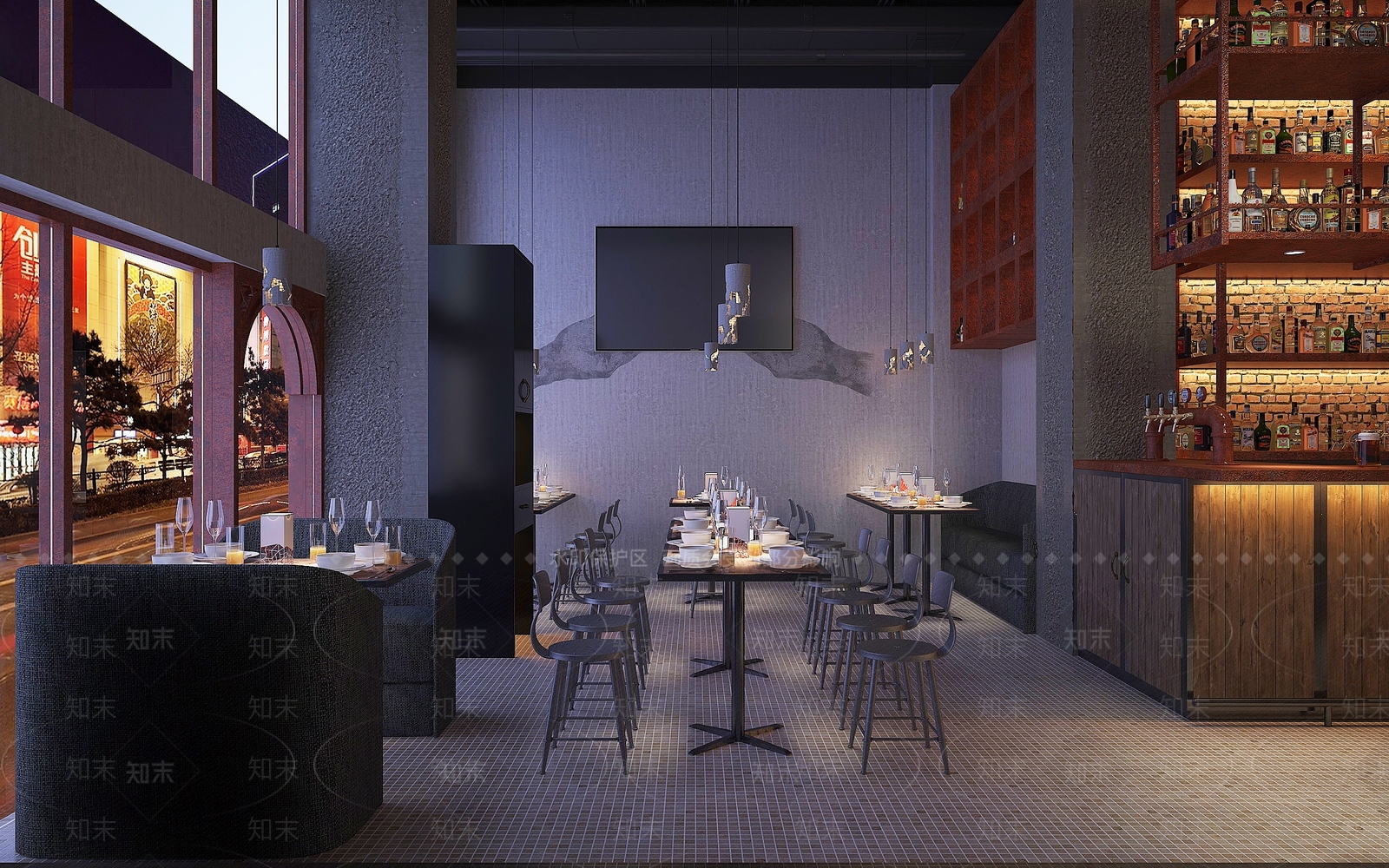 工业风酒吧3D模型下载【ID:1141954121】