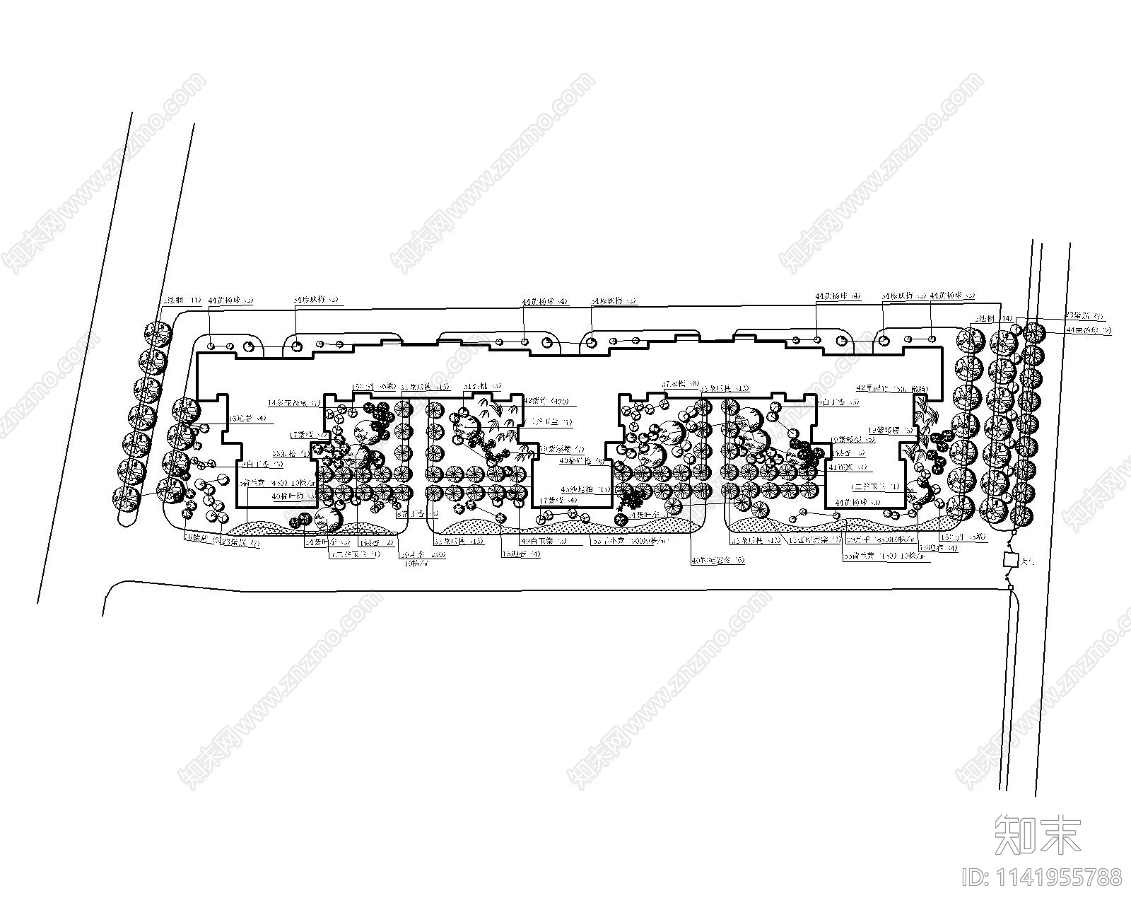 绿化植物布置方案详图合集cad施工图下载【ID:1141955788】