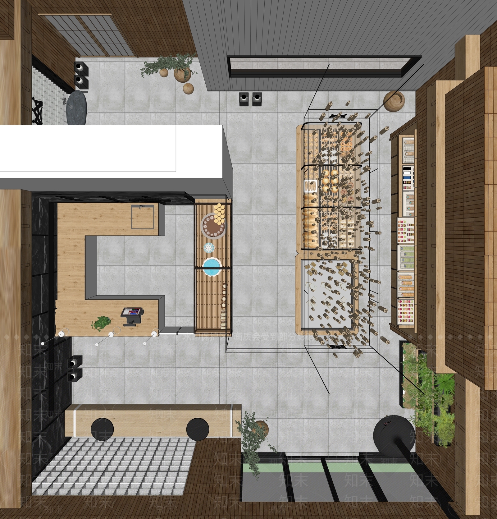 现代甜品面包店SU模型下载【ID:1141958753】