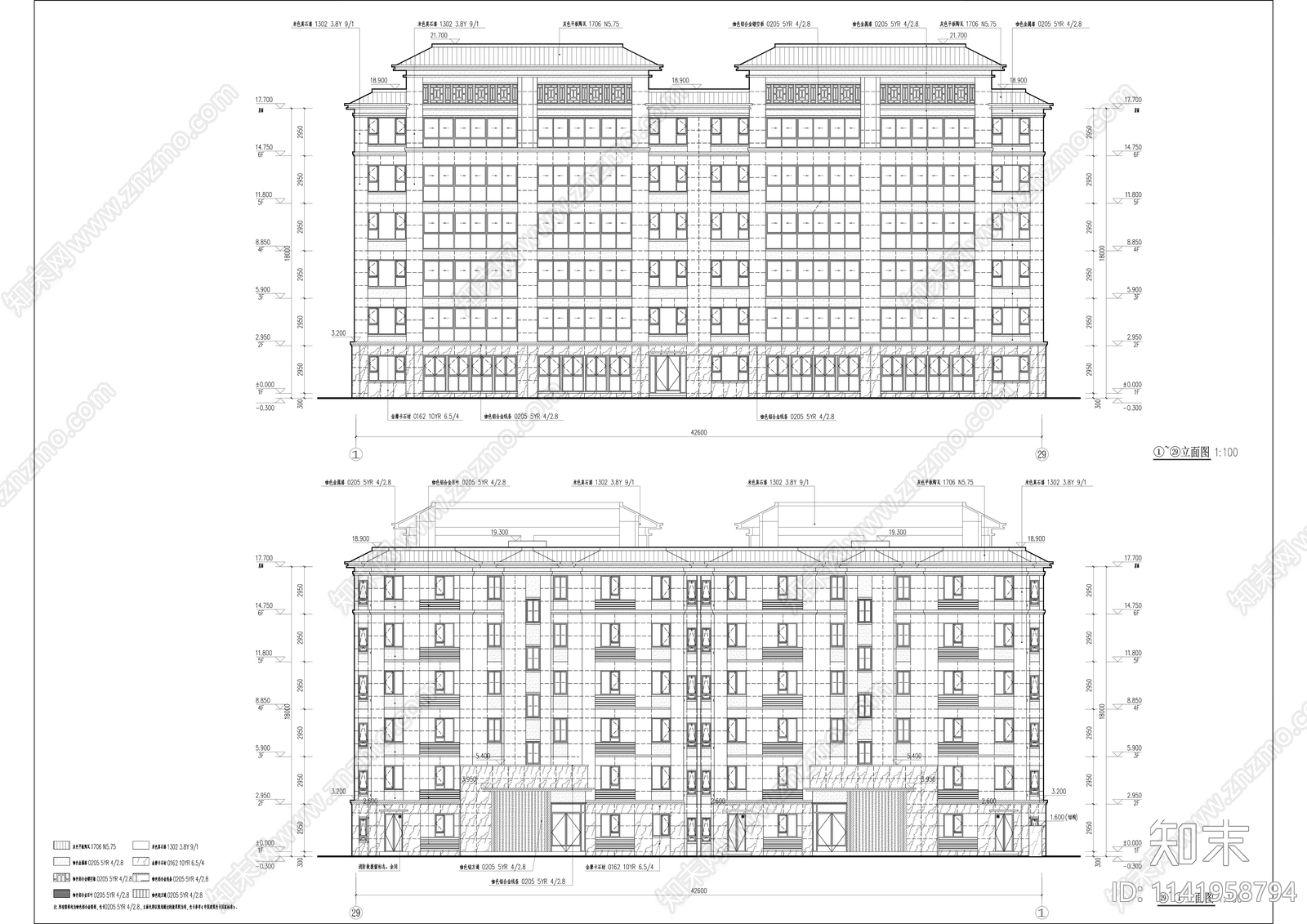 新中式多层住宅详图cad施工图下载【ID:1141958794】