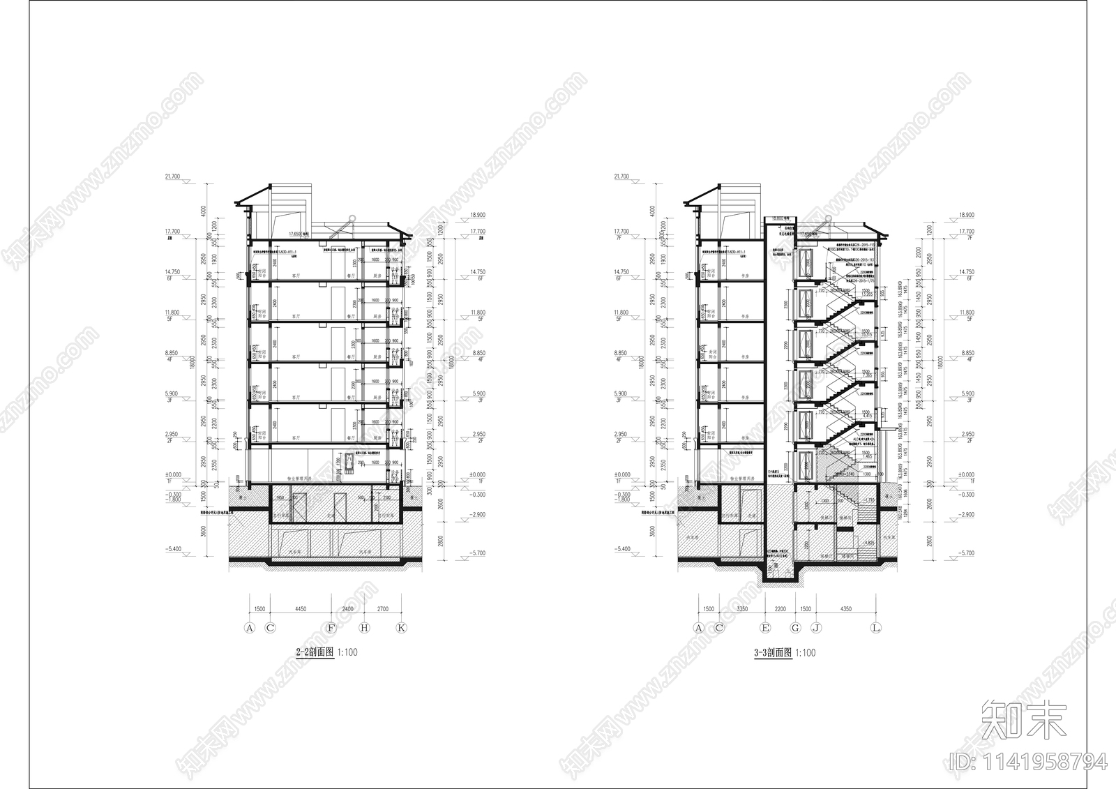 新中式多层住宅详图cad施工图下载【ID:1141958794】