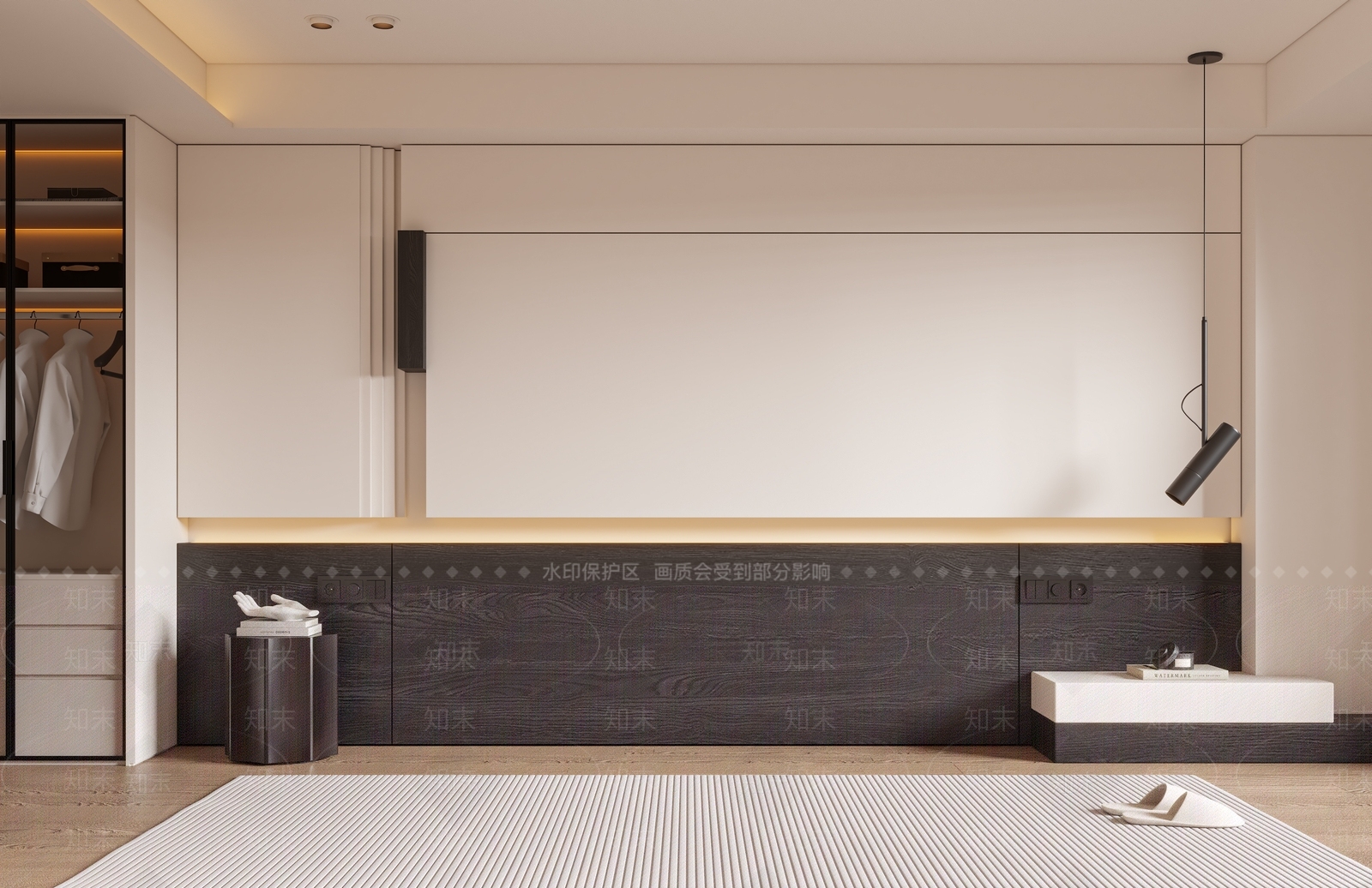 现代卧室背景墙3D模型下载【ID:1141961953】