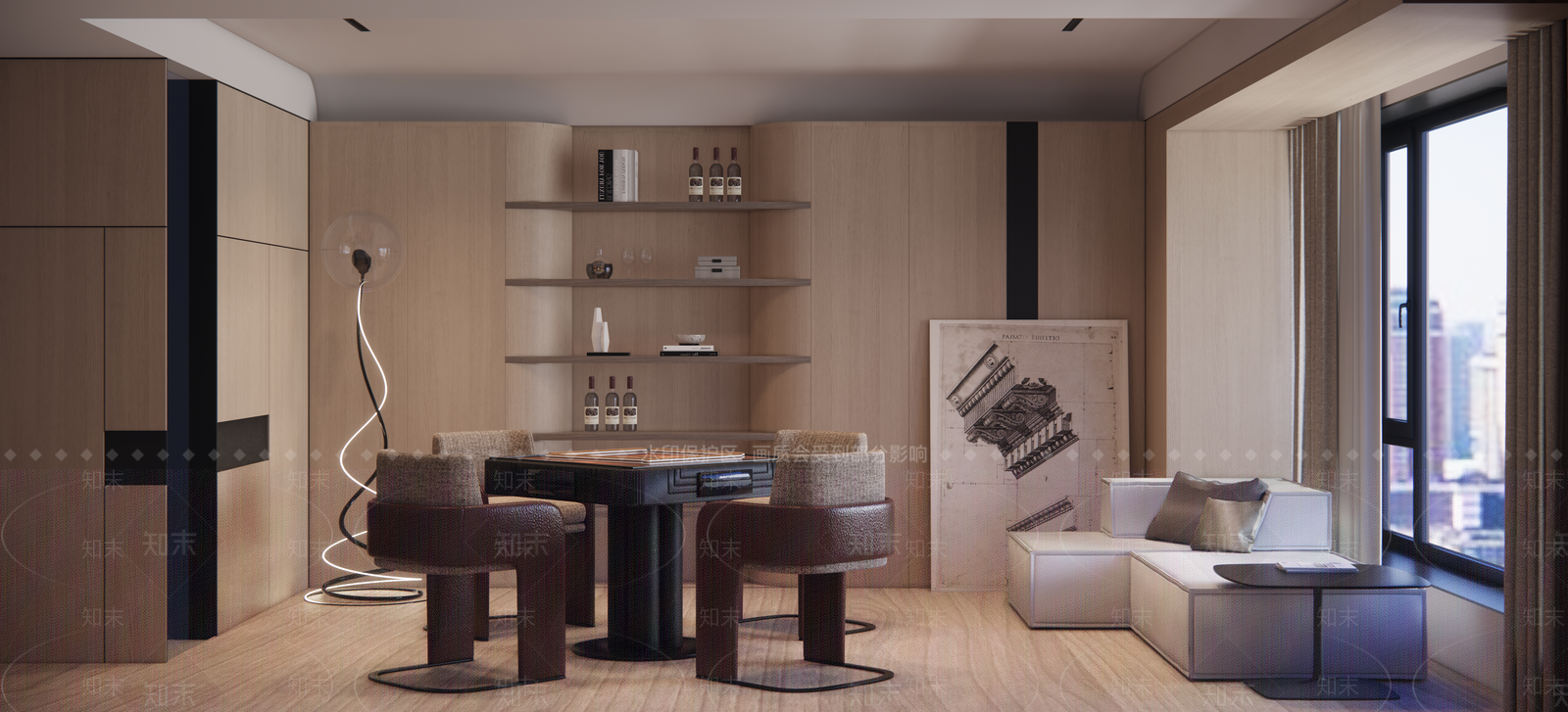 现代棋牌室SU模型下载【ID:1141962802】