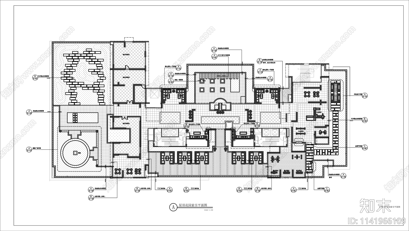 屋顶花园整套详图cad施工图下载【ID:1141966109】