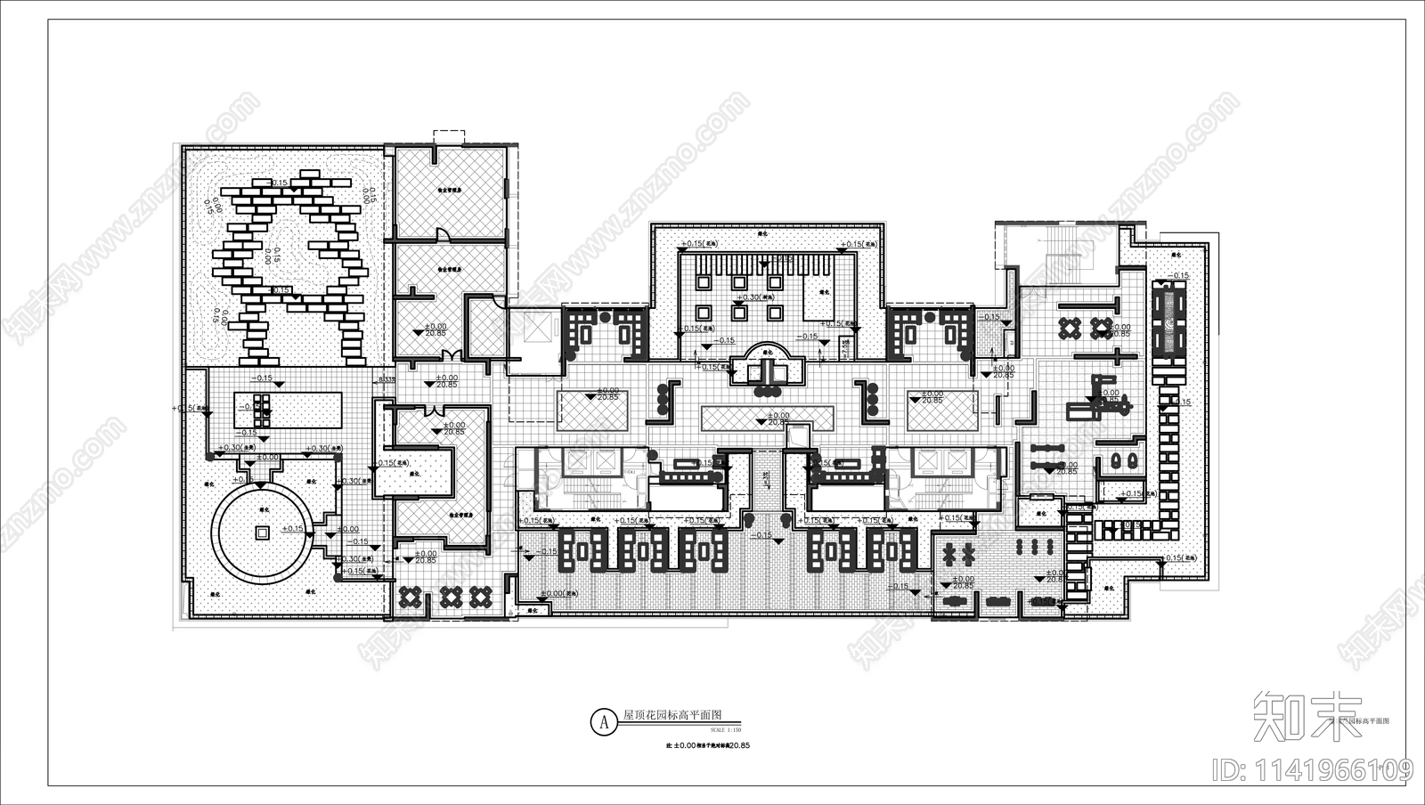 屋顶花园整套详图cad施工图下载【ID:1141966109】