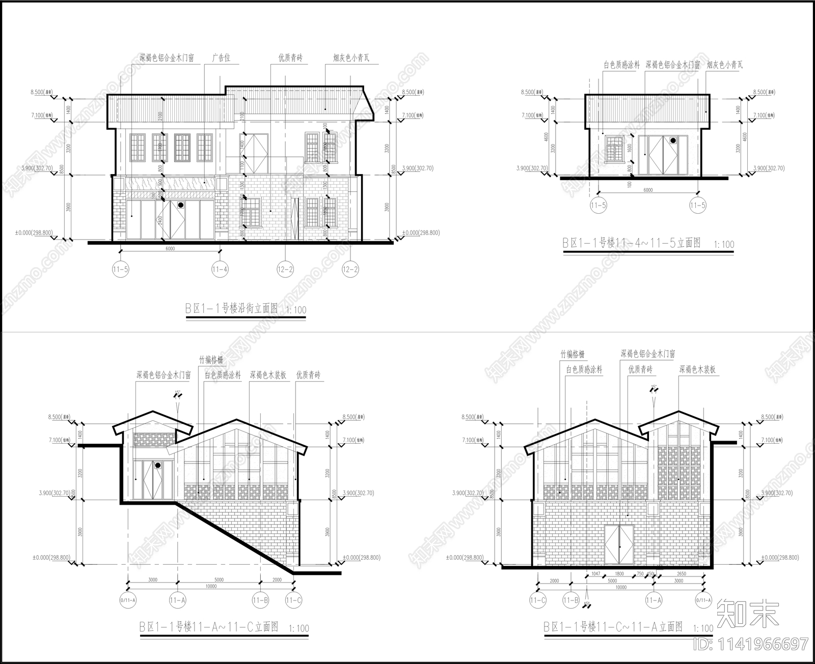 枇杷山老街区住宅建筑改造cad施工图下载【ID:1141966697】