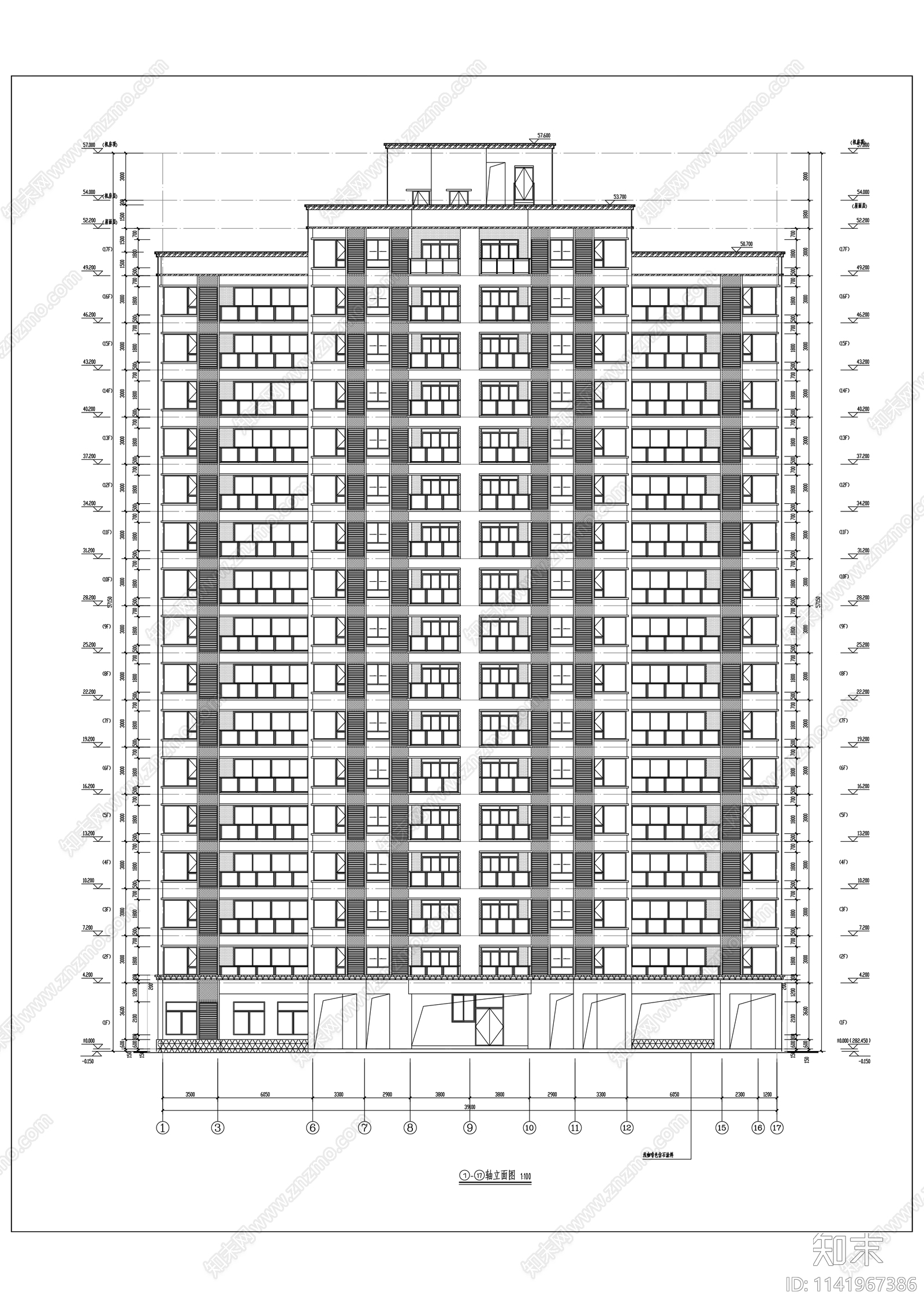 理想城商业建筑cad施工图下载【ID:1141967386】