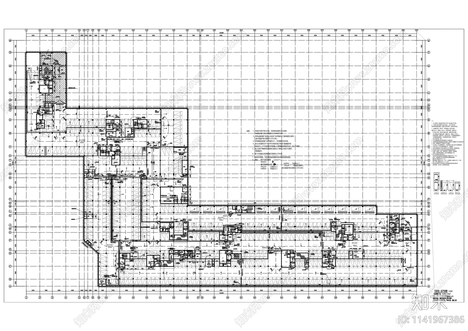 理想城商业建筑cad施工图下载【ID:1141967386】