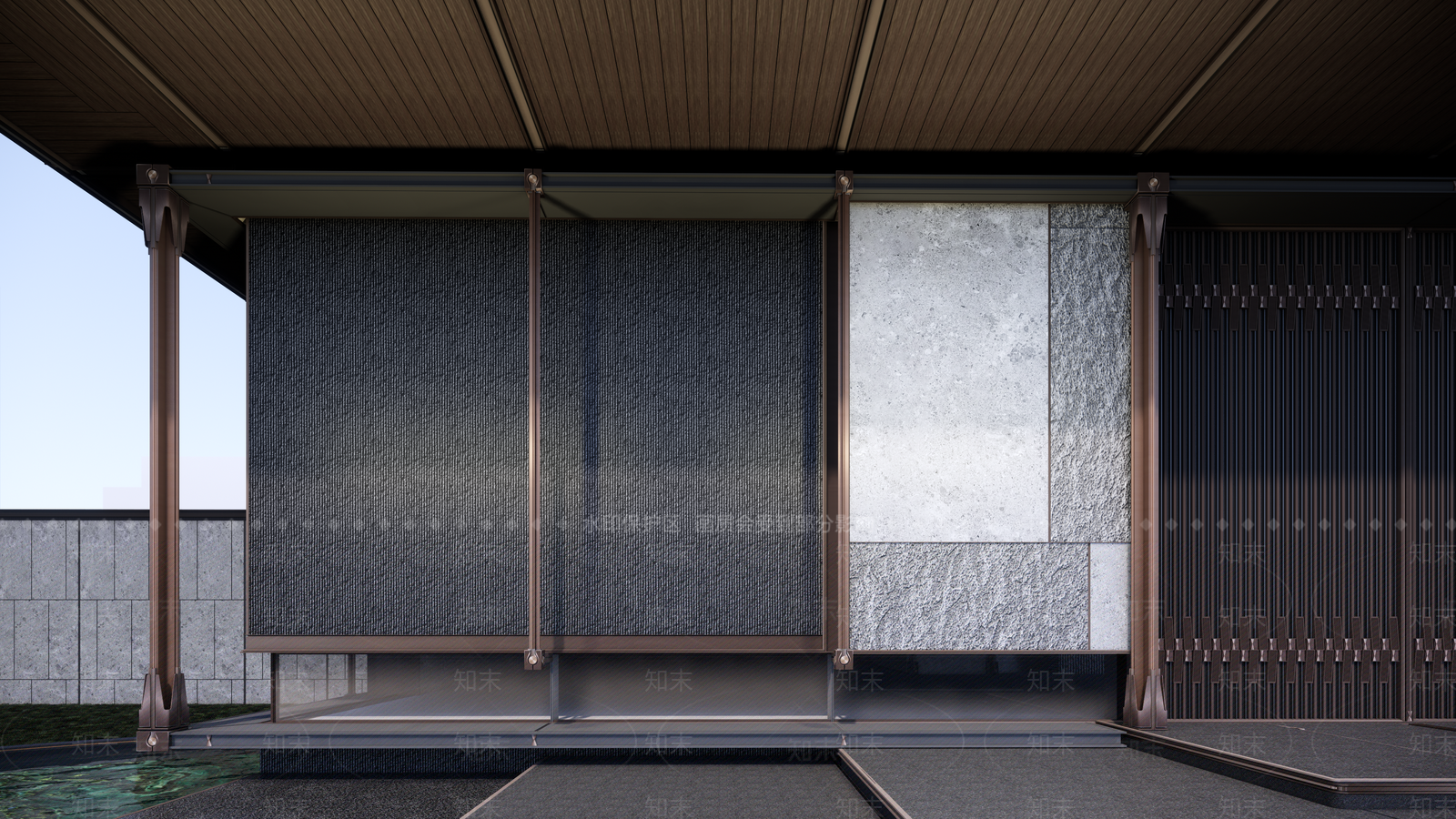 新中式售楼处建筑SU模型下载【ID:1141967202】