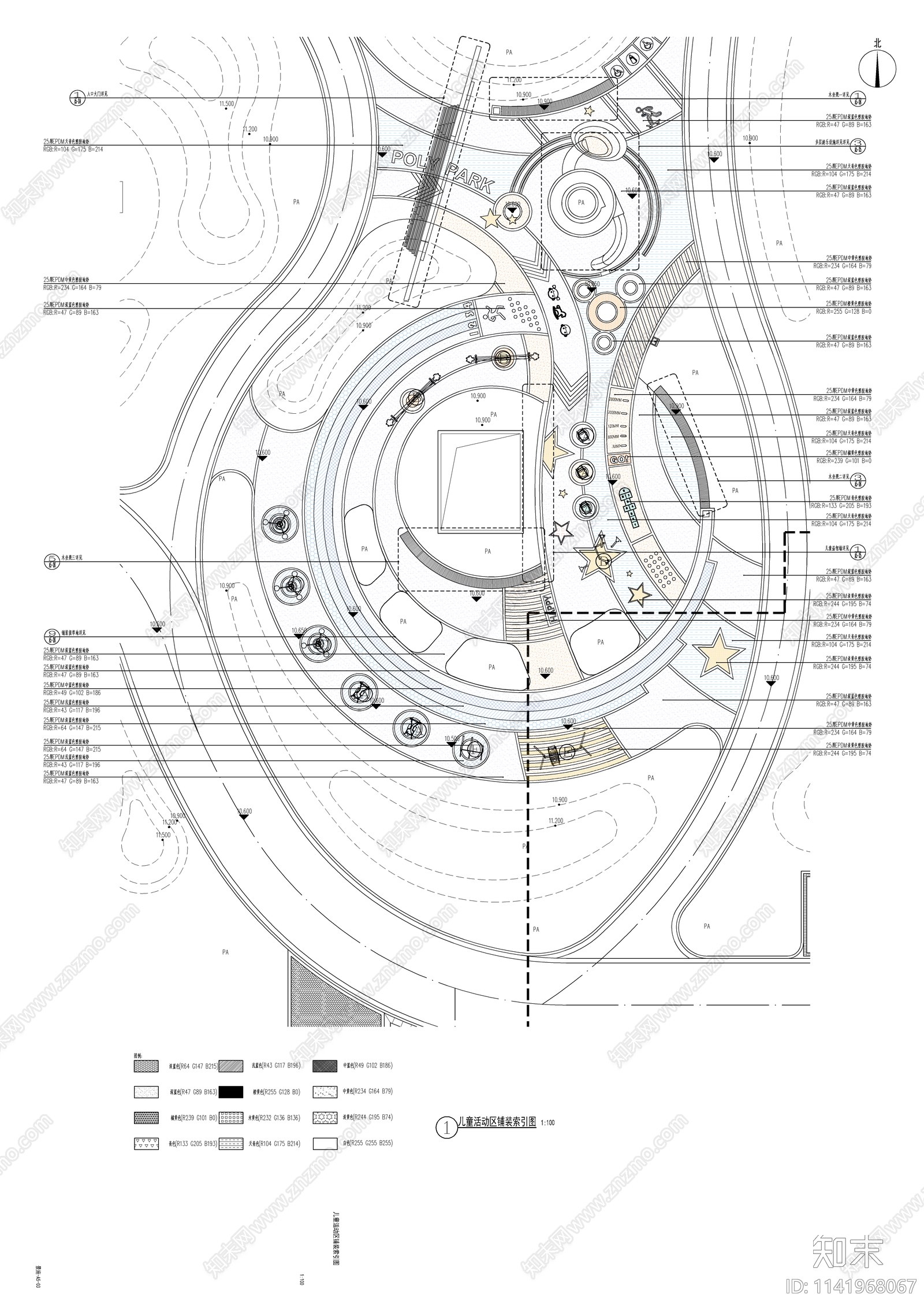 儿童活动区详图cad施工图下载【ID:1141968067】