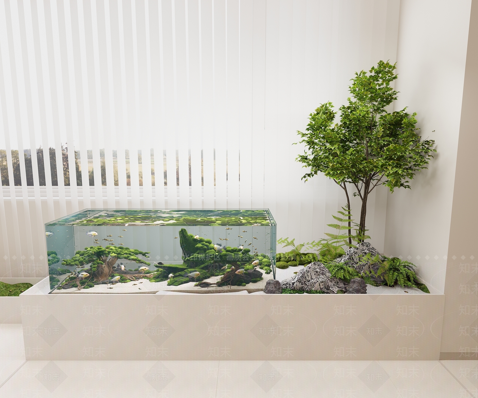 现代阳台景观3D模型下载【ID:1141985744】