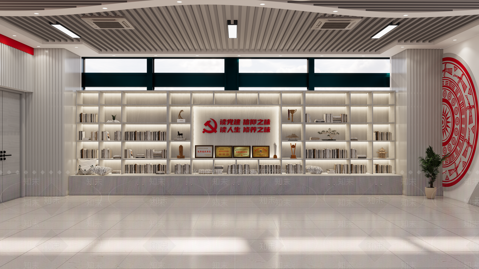 现代党建展厅SU模型下载【ID:1141987295】