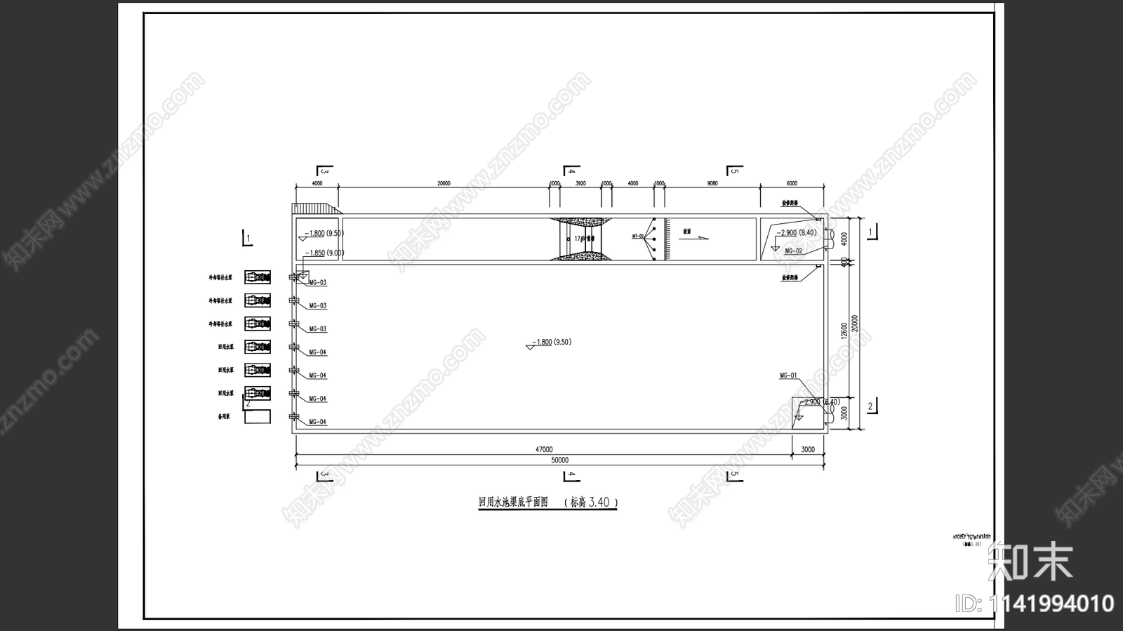 某造纸厂回用水池给排水cad施工图下载【ID:1141994010】