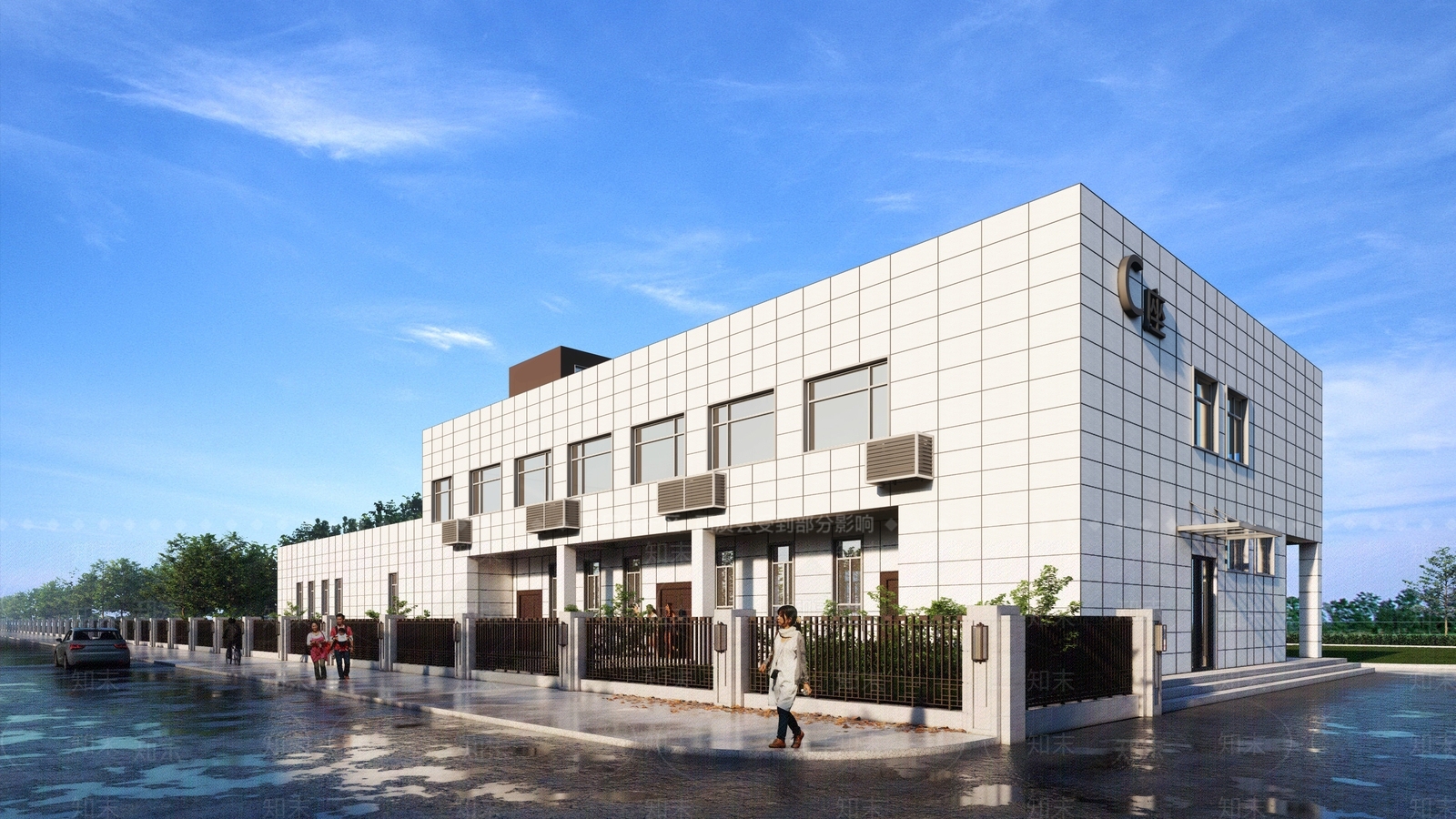 现代风格多层办公楼SU模型下载【ID:1141995769】