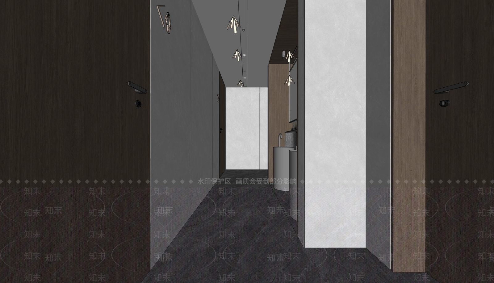 现代公共卫生间SU模型下载【ID:1141995110】