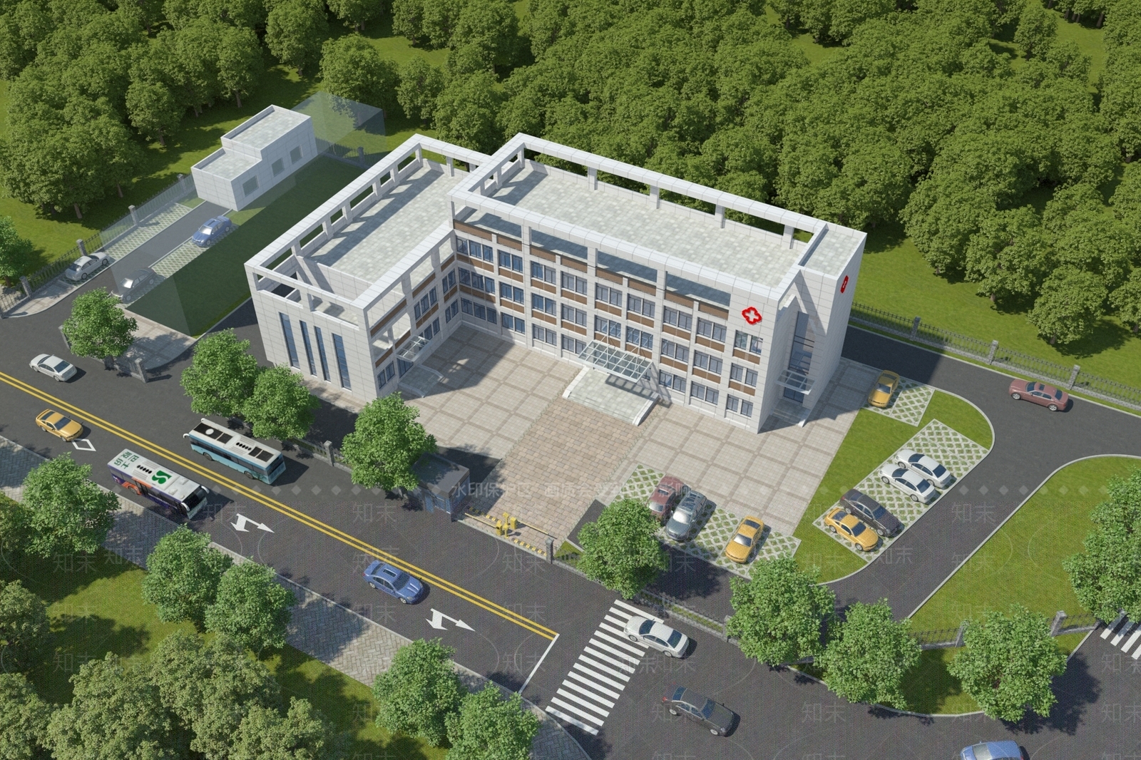 现代医院门诊楼3D模型下载【ID:1142008592】