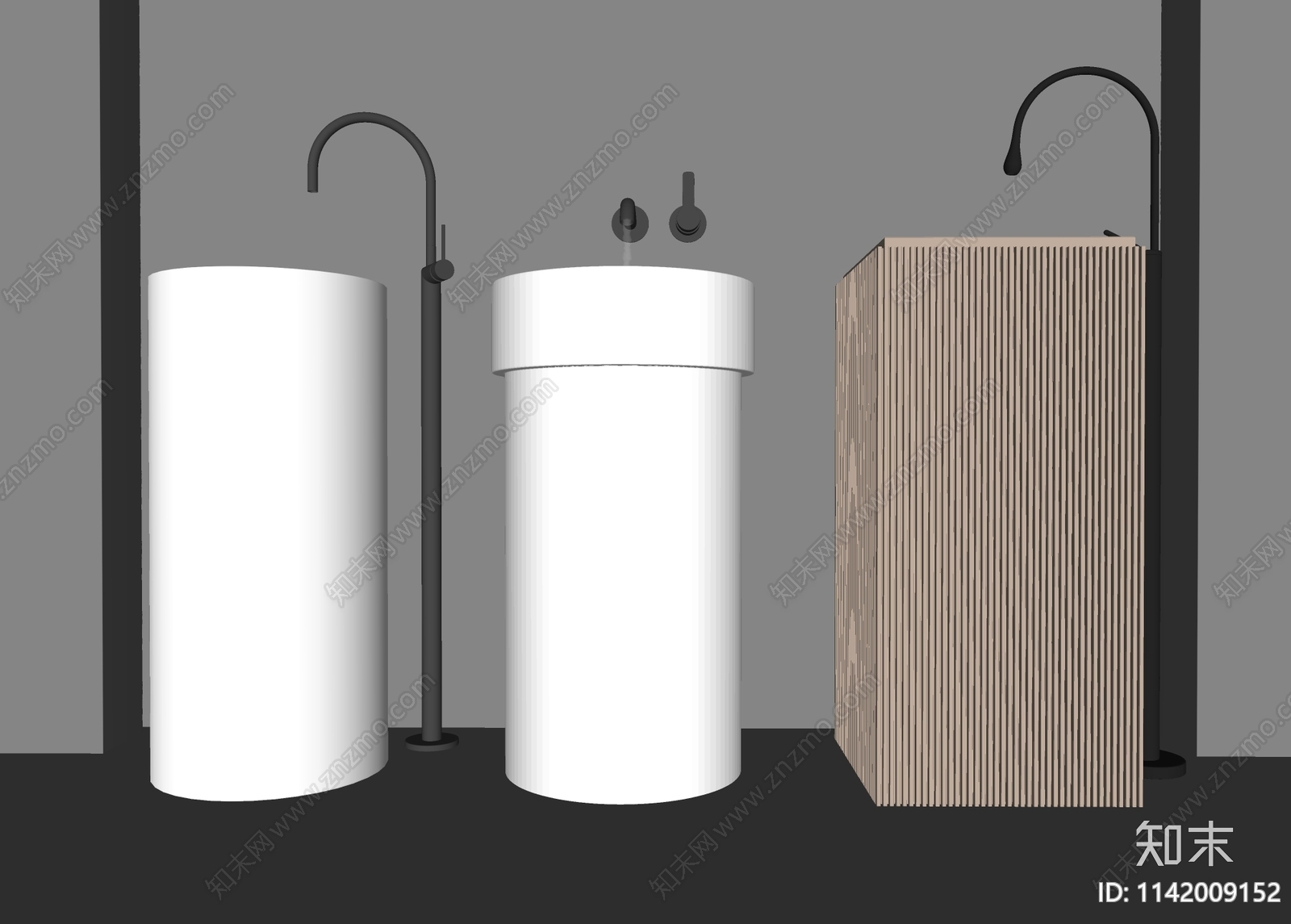 现代洗手台盆SU模型下载【ID:1142009152】
