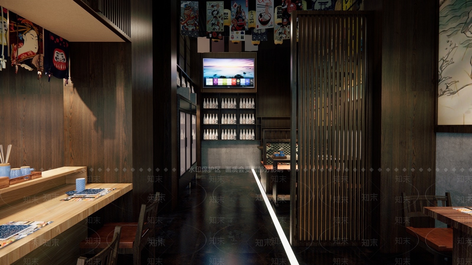 现代日韩料理店SU模型下载【ID:1142019129】