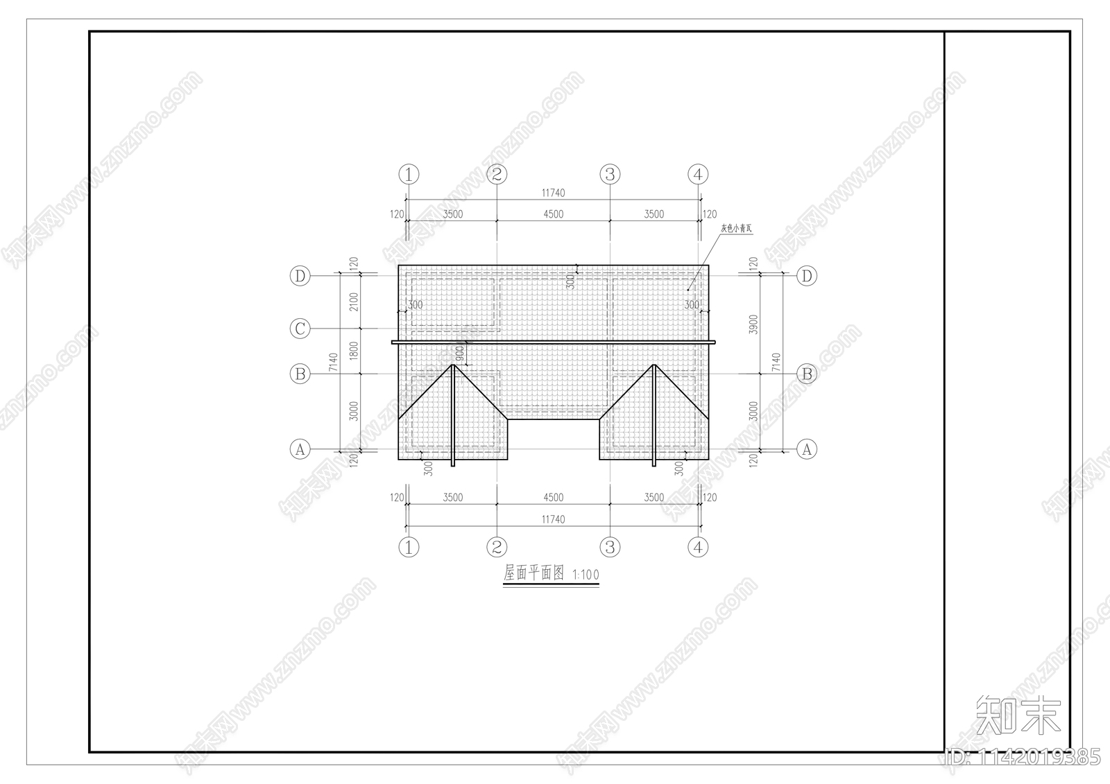 占地90平米农村自建房建筑施工图下载【ID:1142019385】