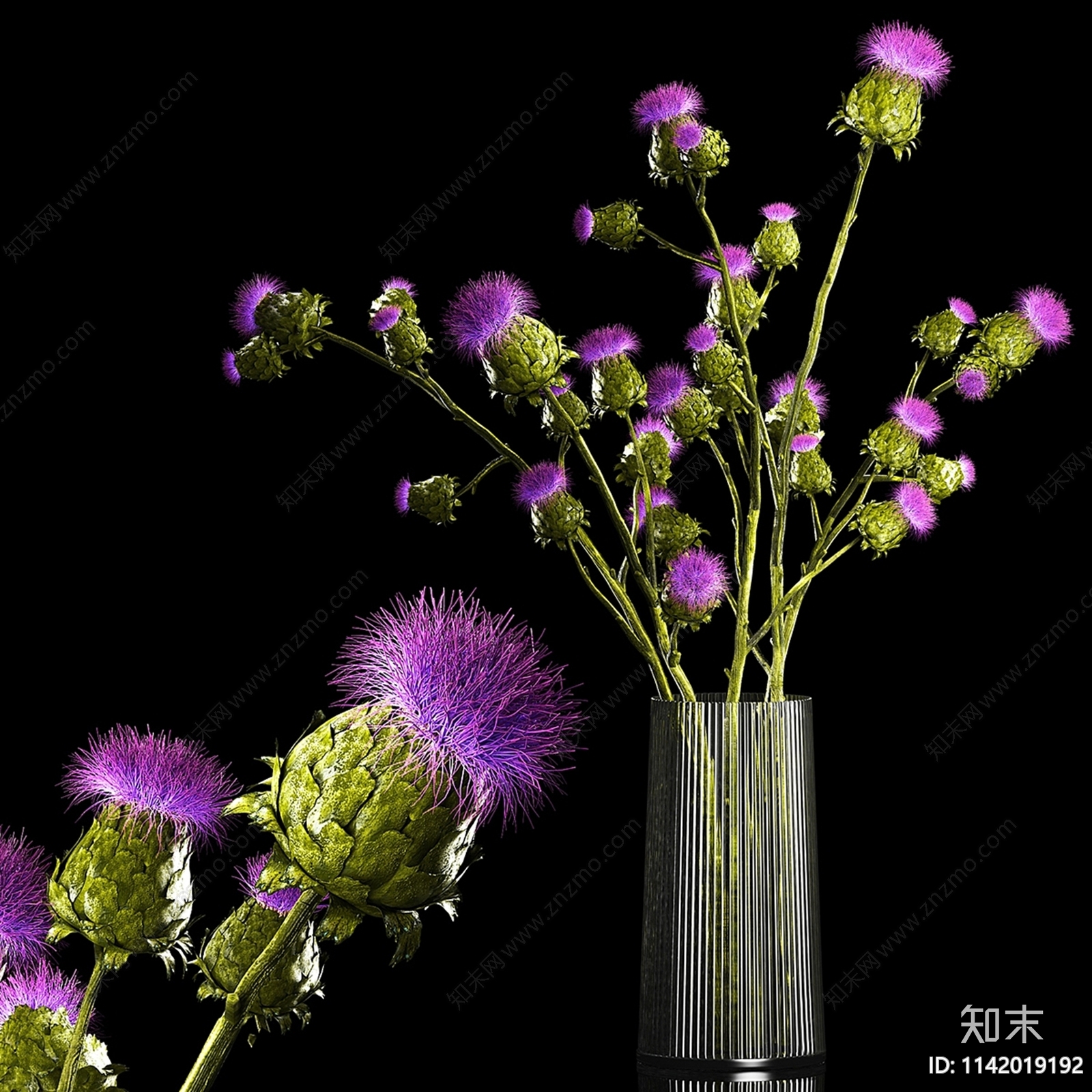 花瓶花艺3D模型下载【ID:1142019192】