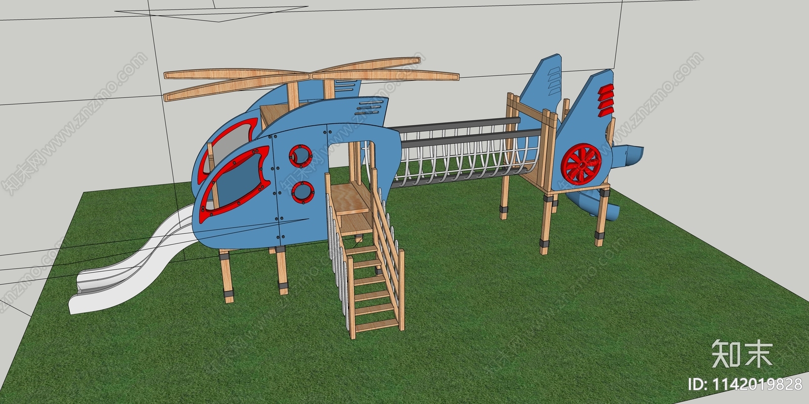 儿童滑梯SU模型下载【ID:1142019828】