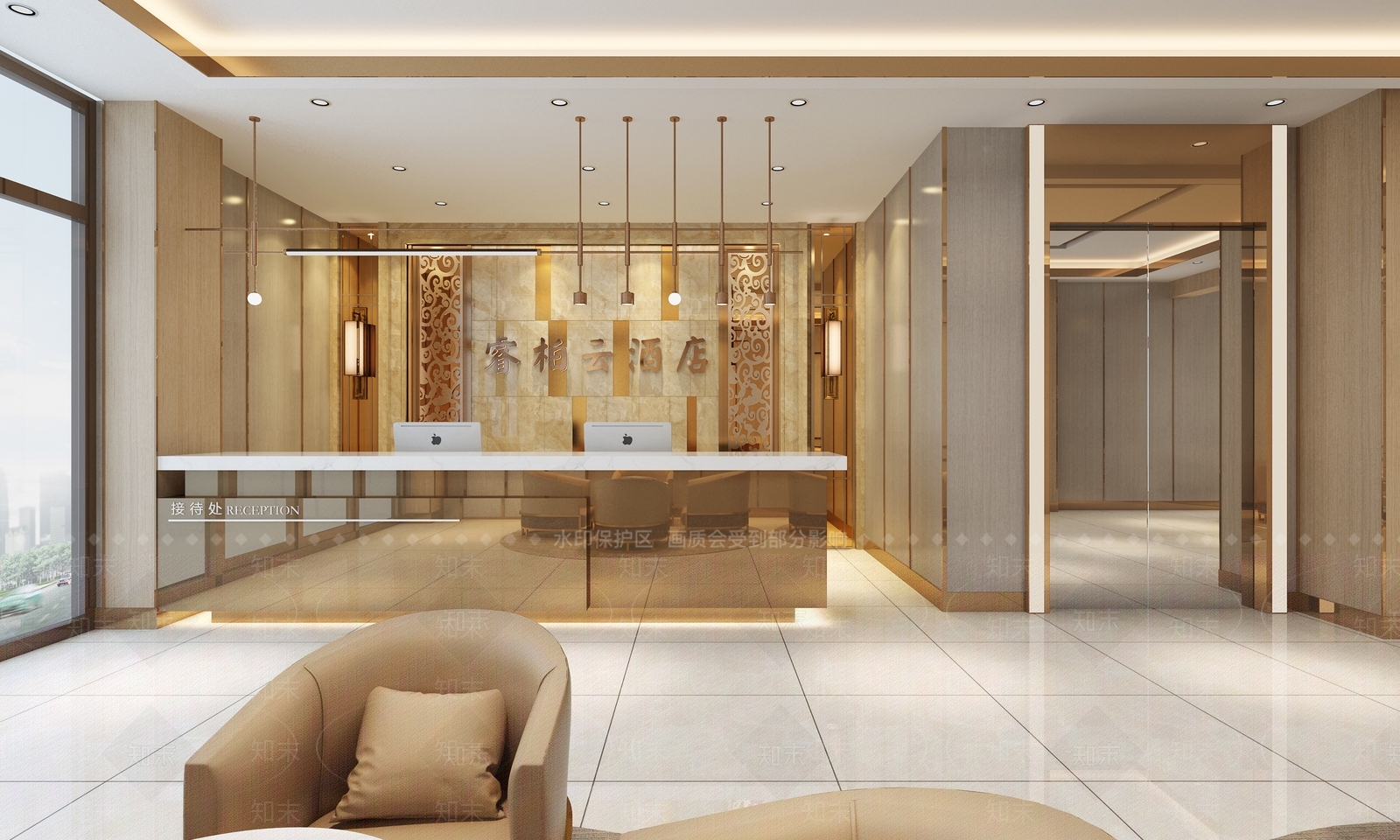 现代酒店大堂3D模型下载【ID:1142024322】_知末3d模型网