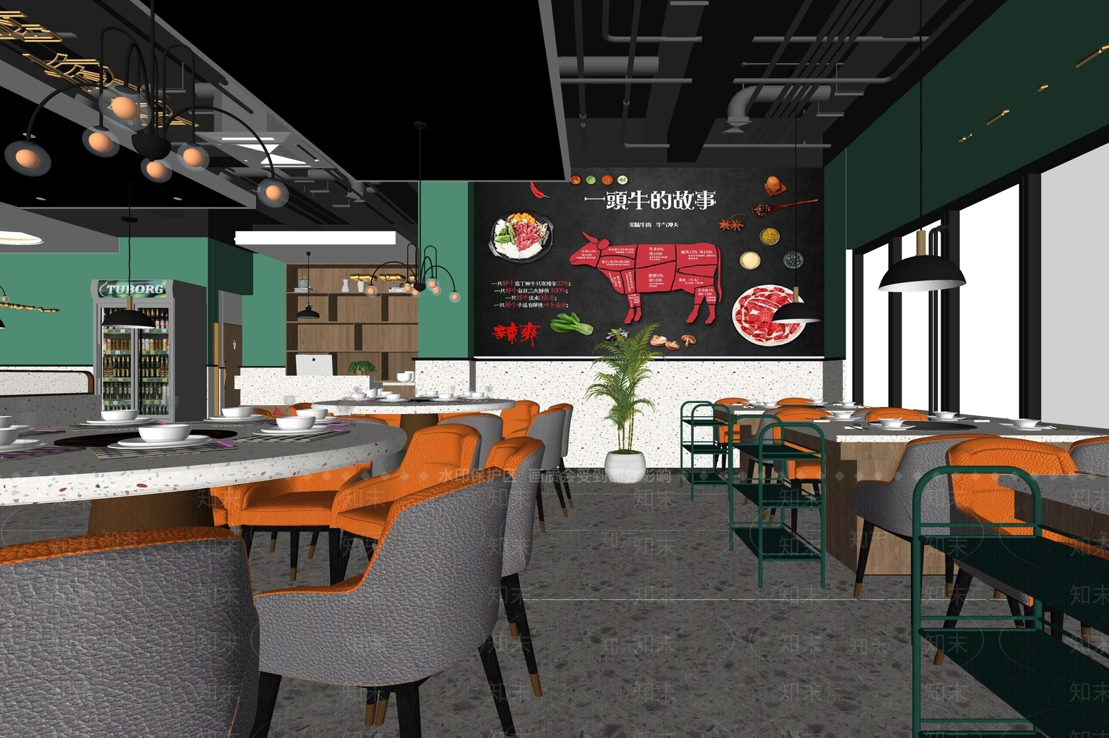 现代火锅店SU模型下载【ID:1142024700】