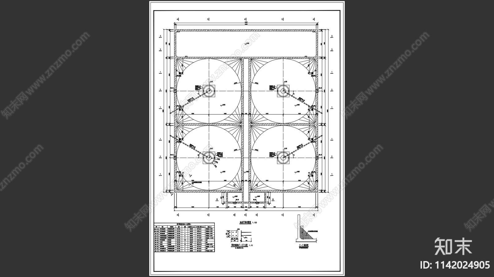 某造纸厂厌氧沉淀池结构cad施工图下载【ID:1142024905】