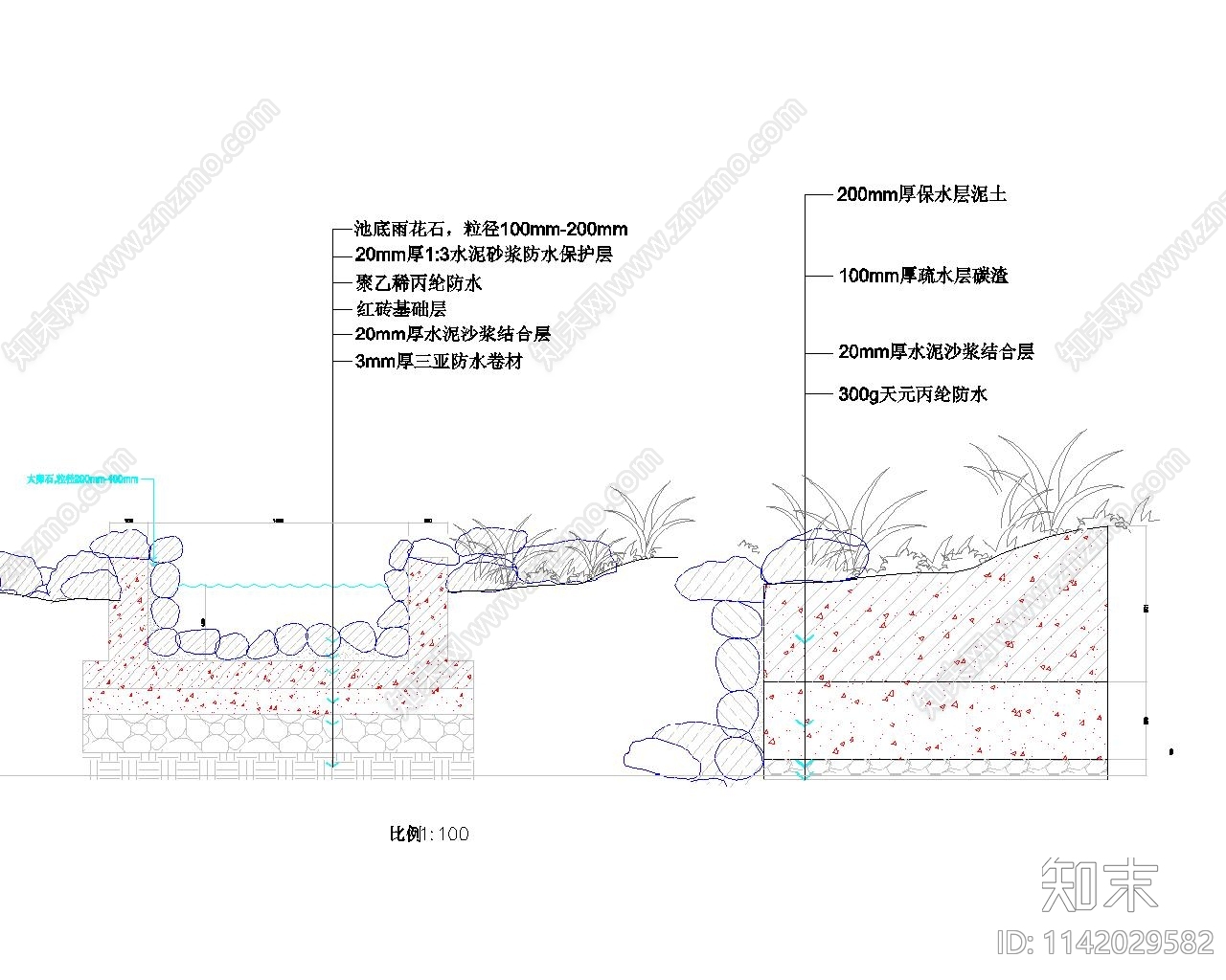 别墅屋顶花园及庭院景观cad施工图下载【ID:1142029582】