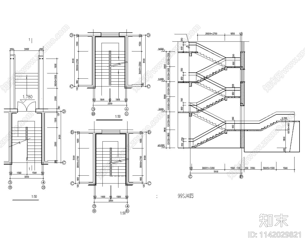 中式养老院建筑cad施工图下载【ID:1142029821】