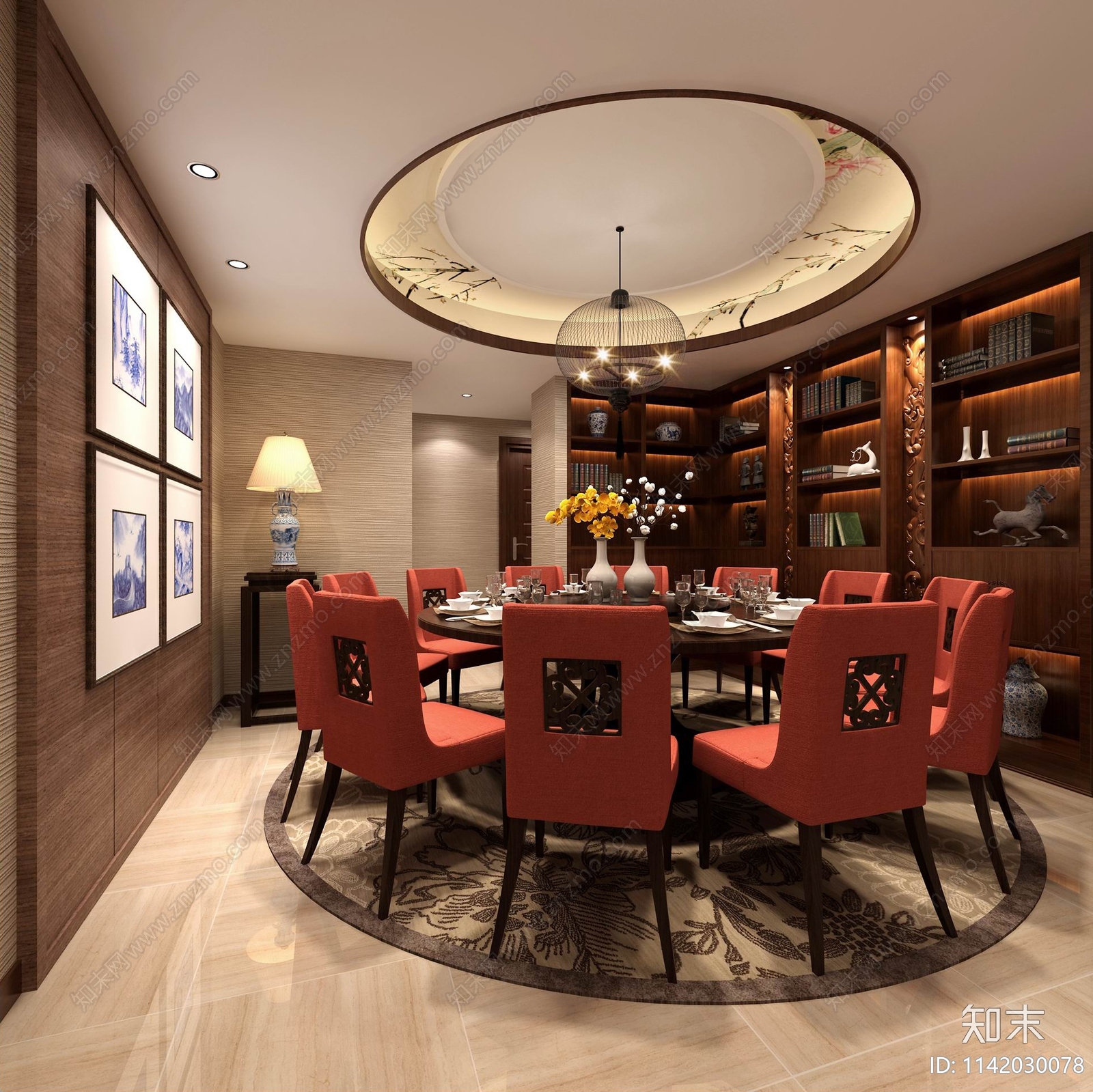 新中式禅意风私人会所茶室cad施工图下载【ID:1142030078】