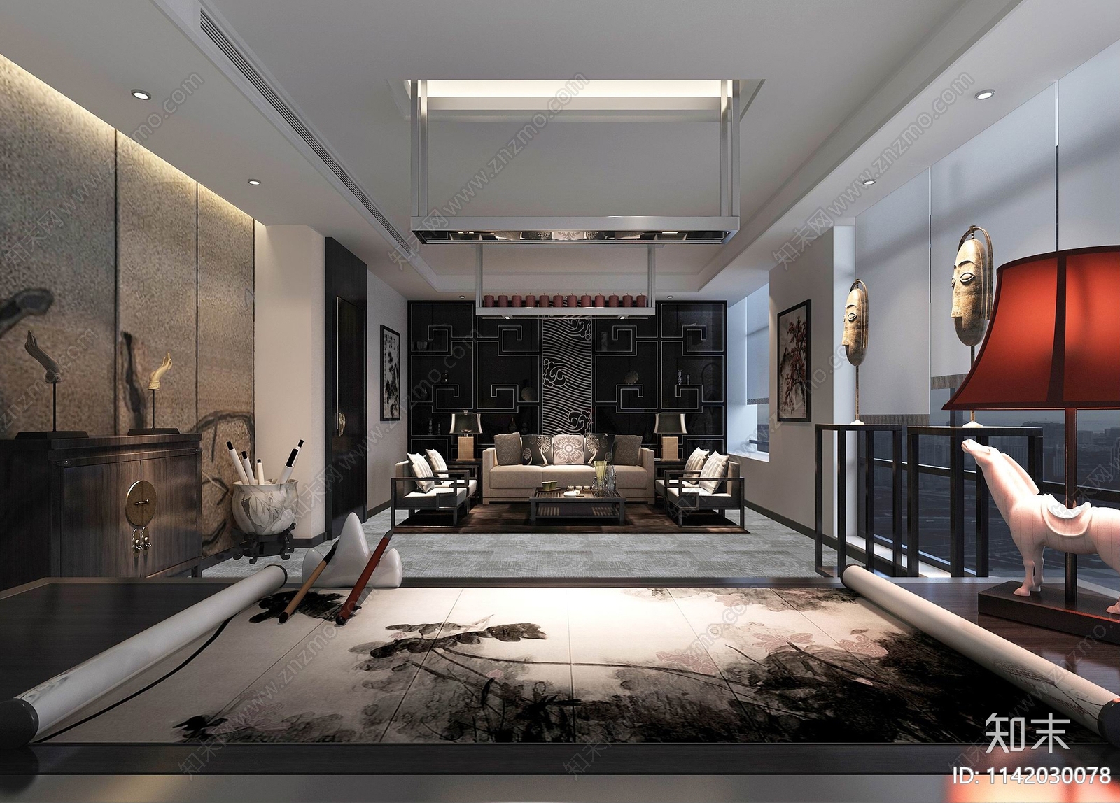 新中式禅意风私人会所茶室cad施工图下载【ID:1142030078】
