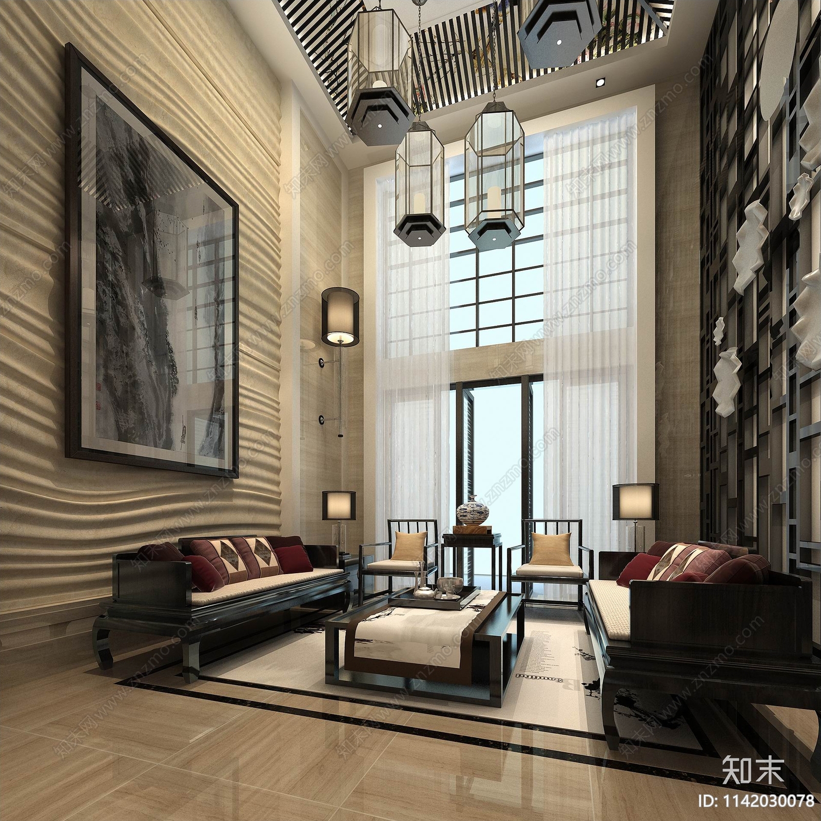 新中式禅意风私人会所茶室cad施工图下载【ID:1142030078】