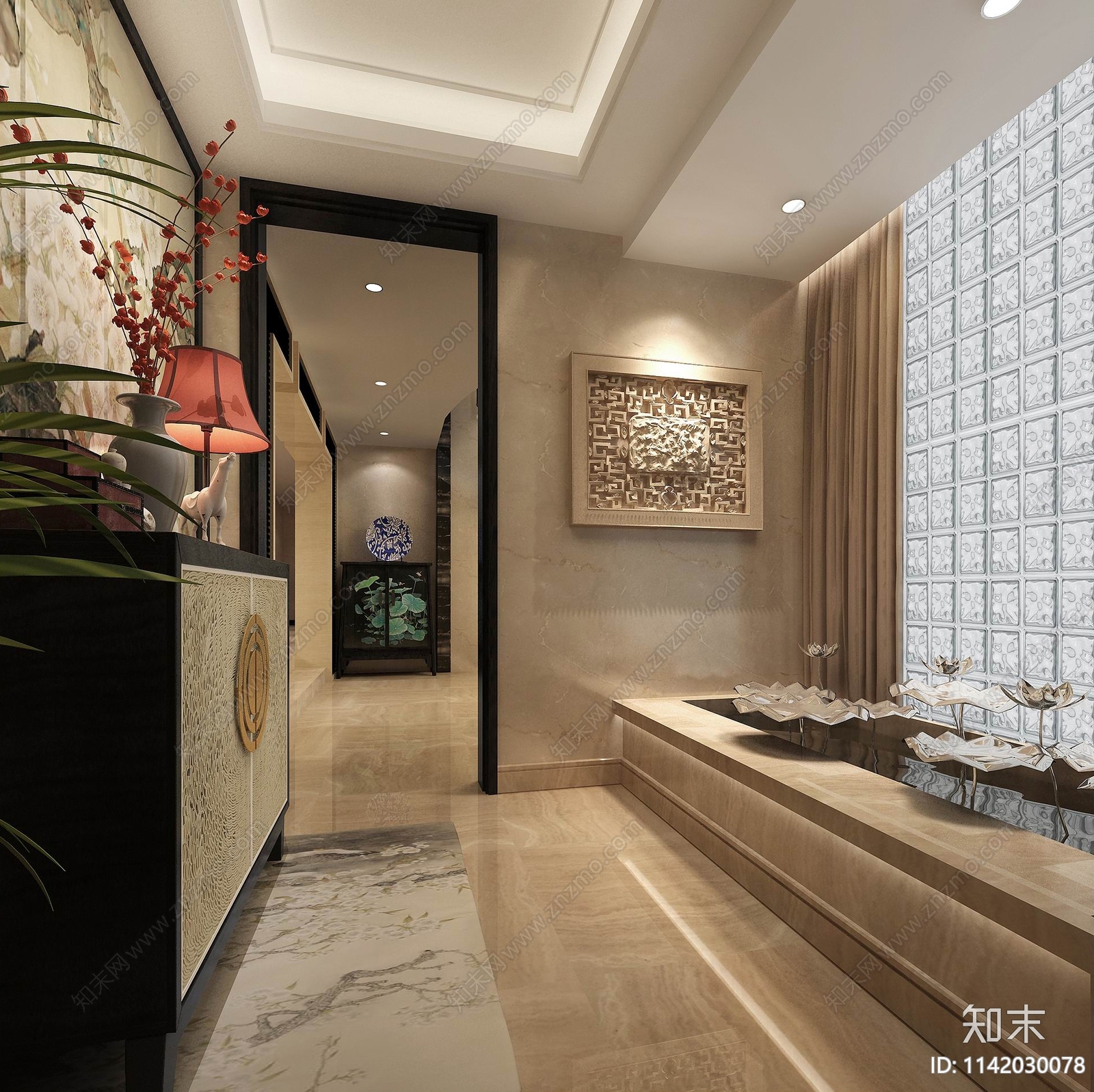 新中式禅意风私人会所茶室cad施工图下载【ID:1142030078】