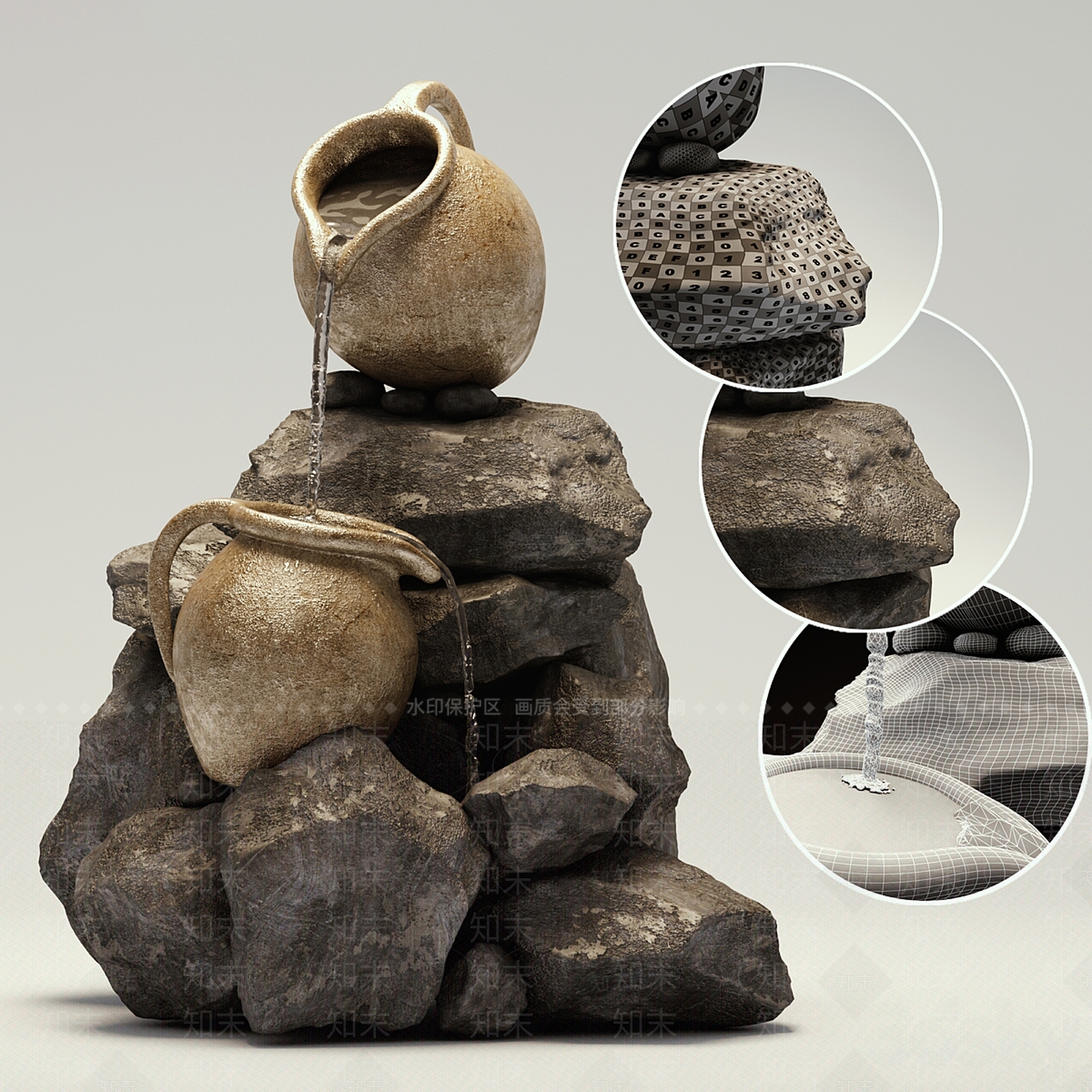 中式景观小品SU模型下载【ID:1142031527】