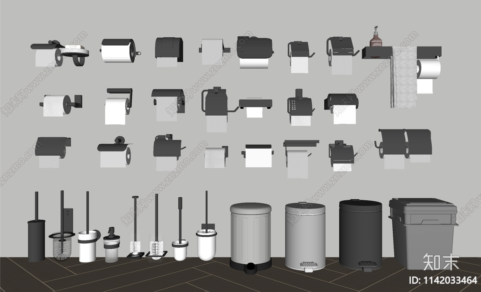 卫浴纸巾盒SU模型下载【ID:1142033464】