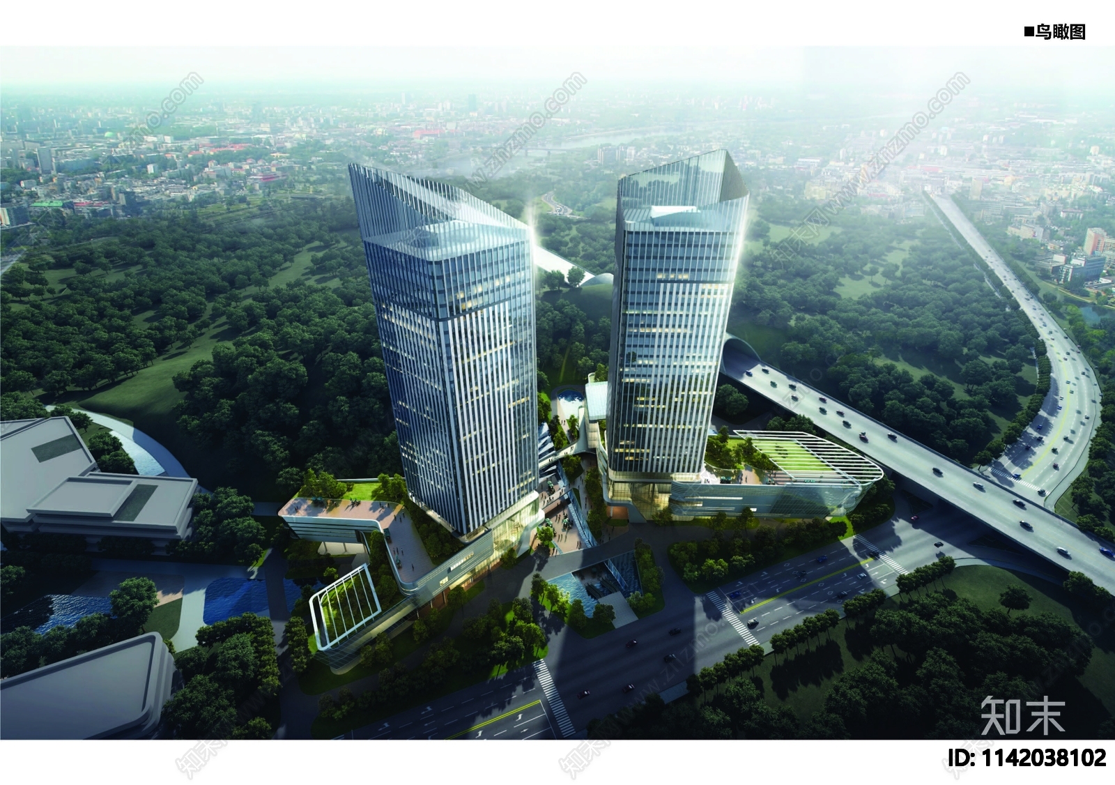 宜昌自贸区总部经济大楼建筑方案文本下载【ID:1142038102】_【知末方案文本库】